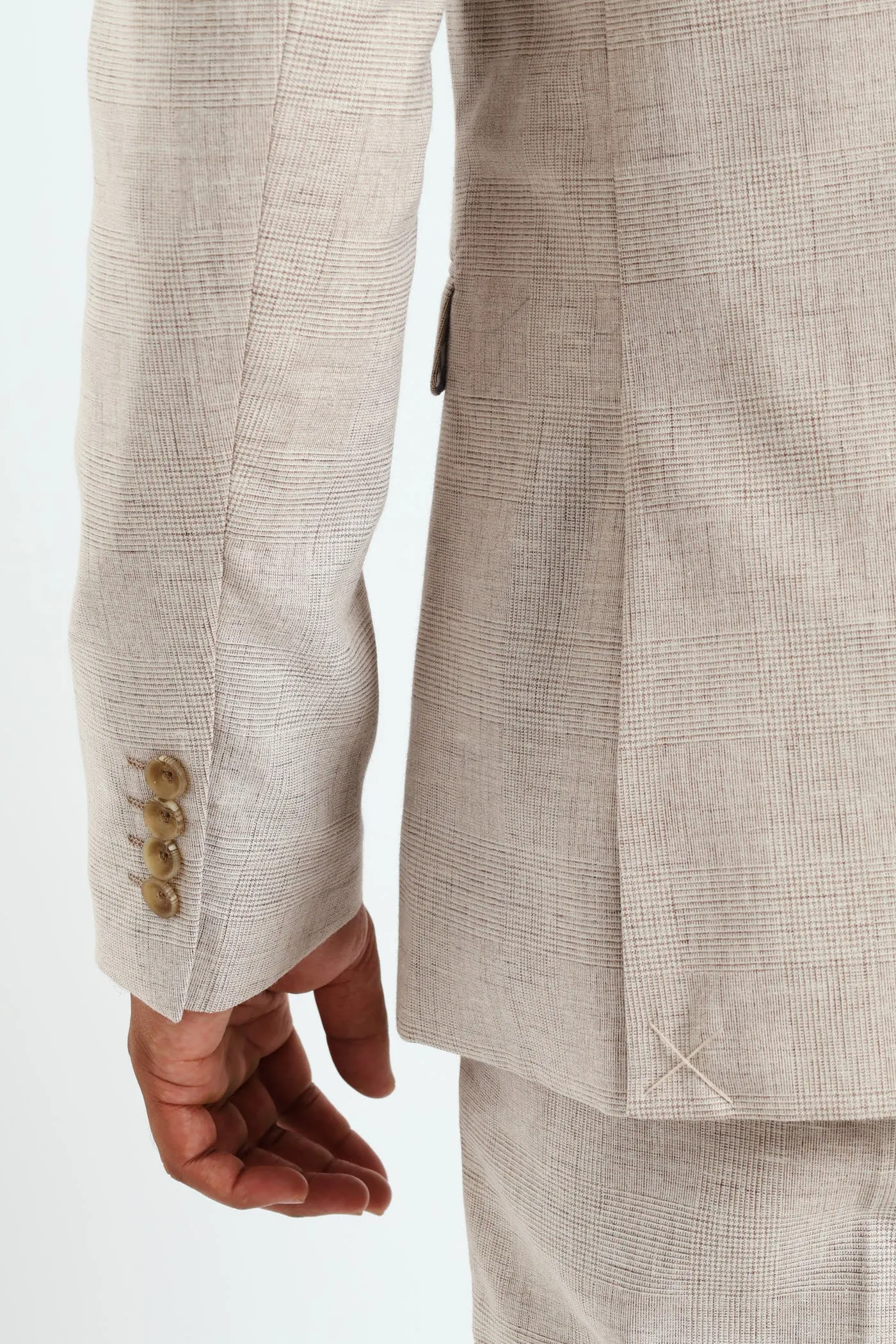 Glen Check Double Breasted Blazer - Natural sold by Edgars product image thumbnail 5