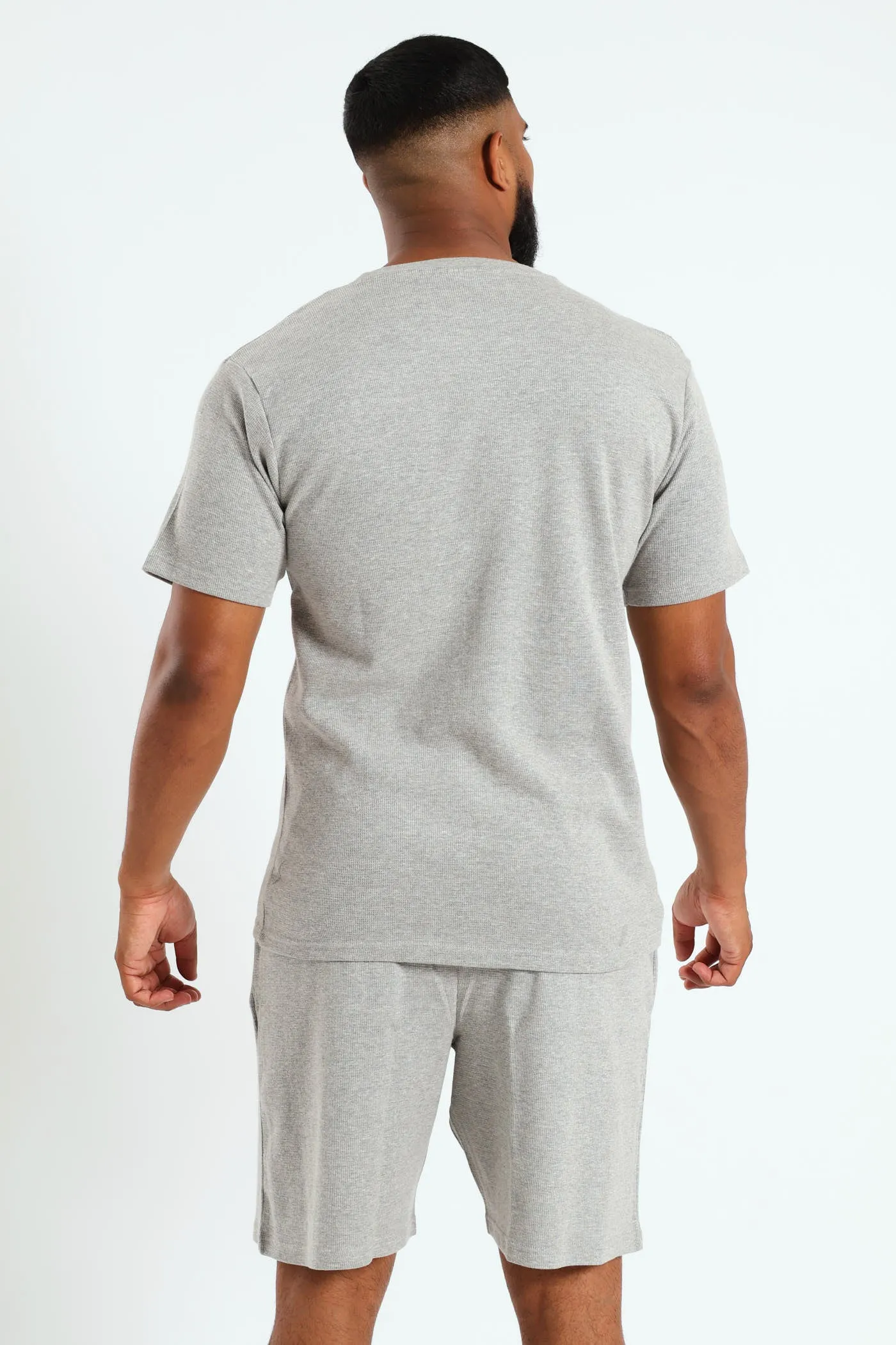 Waffle Top & Shorts PJ Set - Grey Melange sold by Edgars product image thumbnail 3