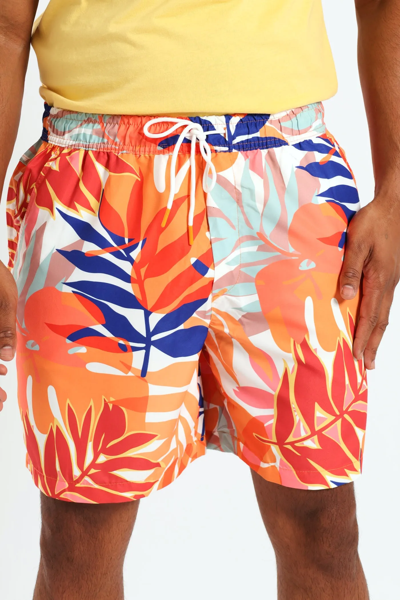 Bright Floral Swim Short - Orange sold by Edgars