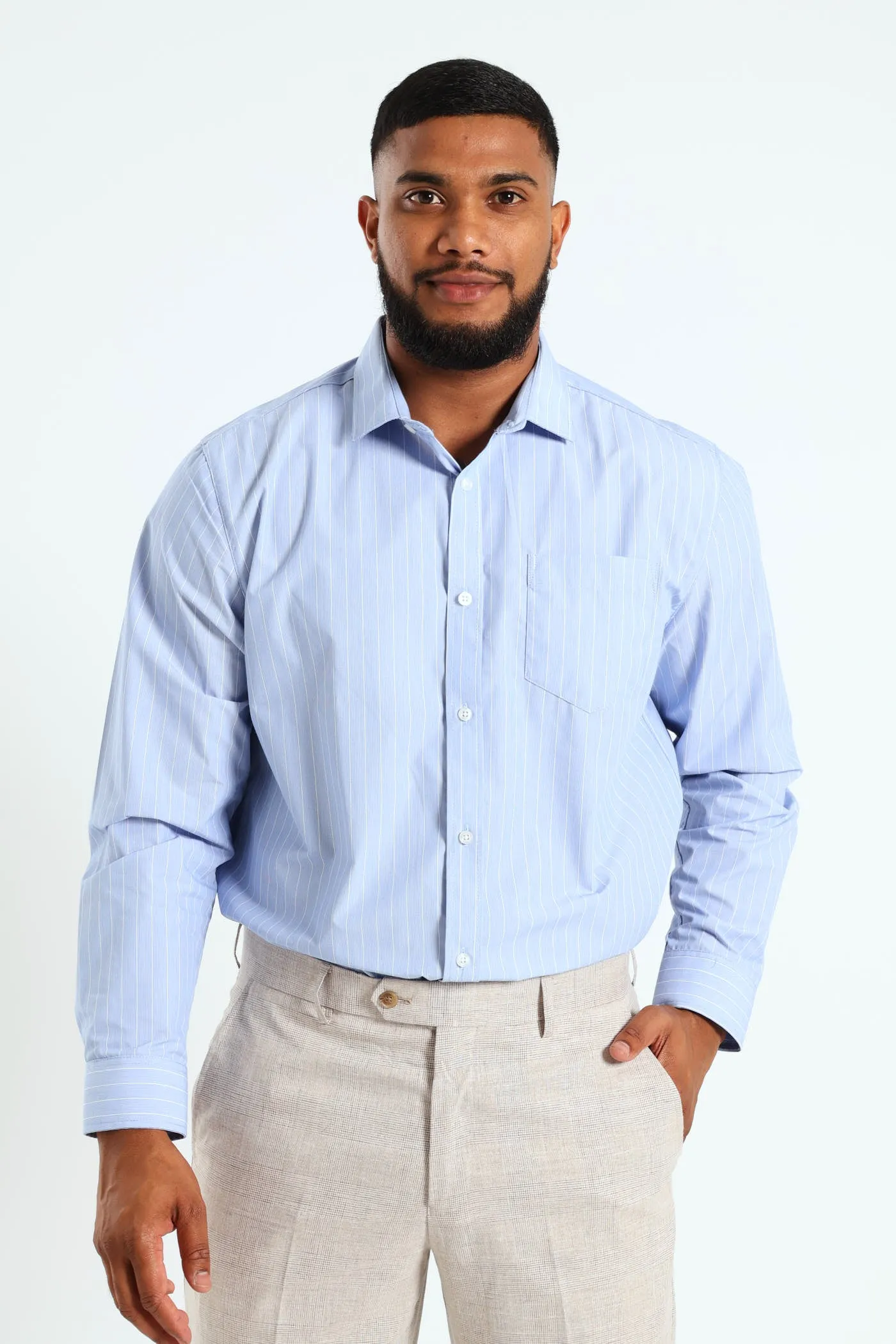 Melange Stripe Shirt - Light Blue sold by Edgars