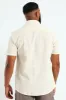 Button Down Plain Cotton Slub Shirt - Off White sold by Edgars 