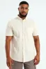 Button Down Plain Cotton Slub Shirt - Off White sold by Edgars 