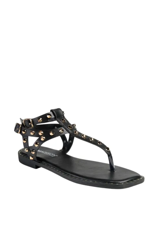 Jaydra Studded Thong Gladiator Sandal - Black sold by Edgars 
