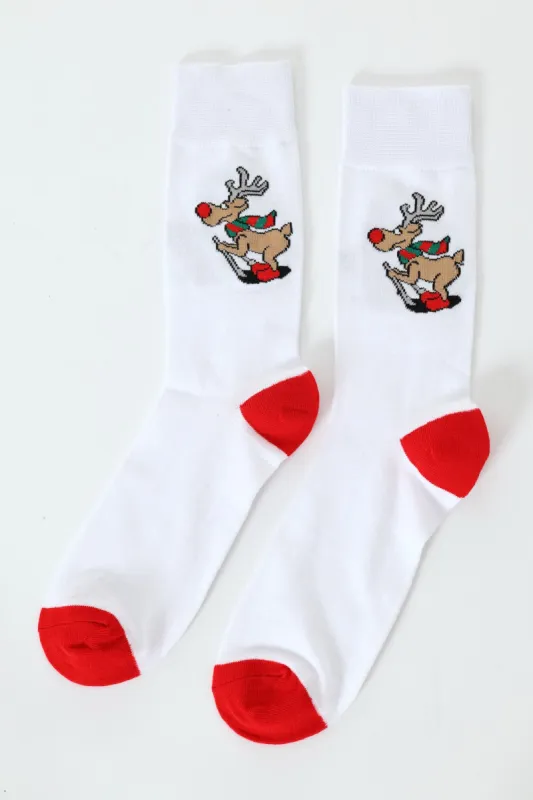 Merry Christmas Socks - White sold by Edgars