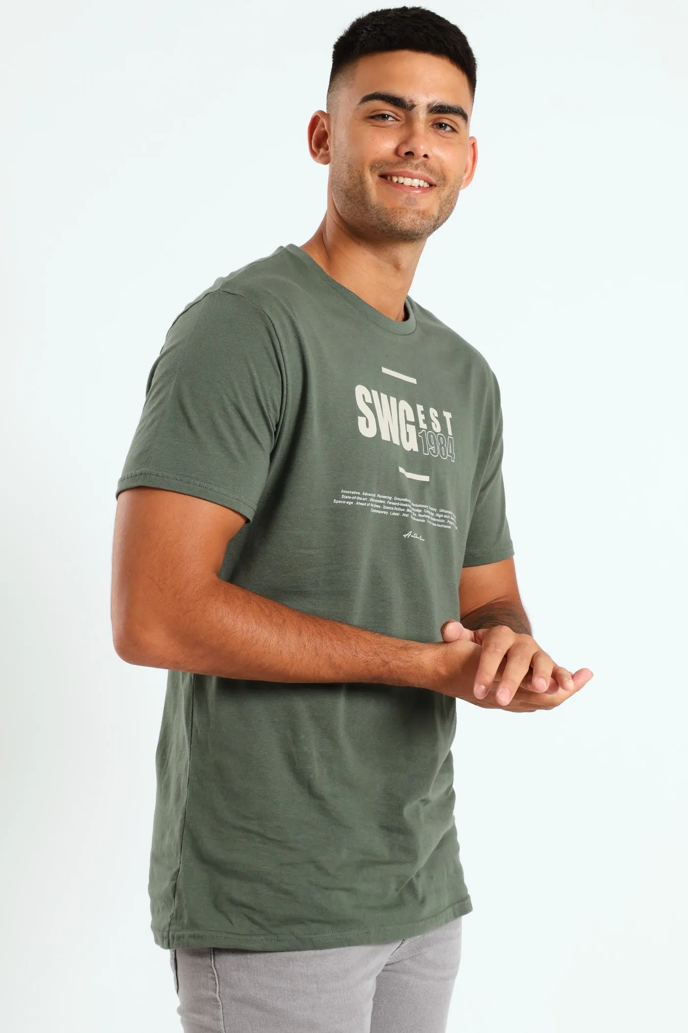 Short Sleeve Basic Print Tee - Sage sold by Edgars product image thumbnail 2