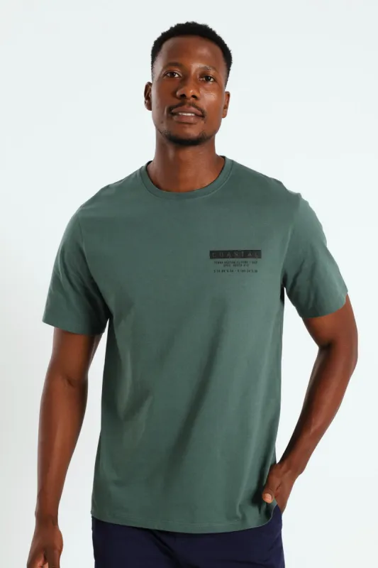 Map Front & Back Print Tee - Fatigue sold by Edgars