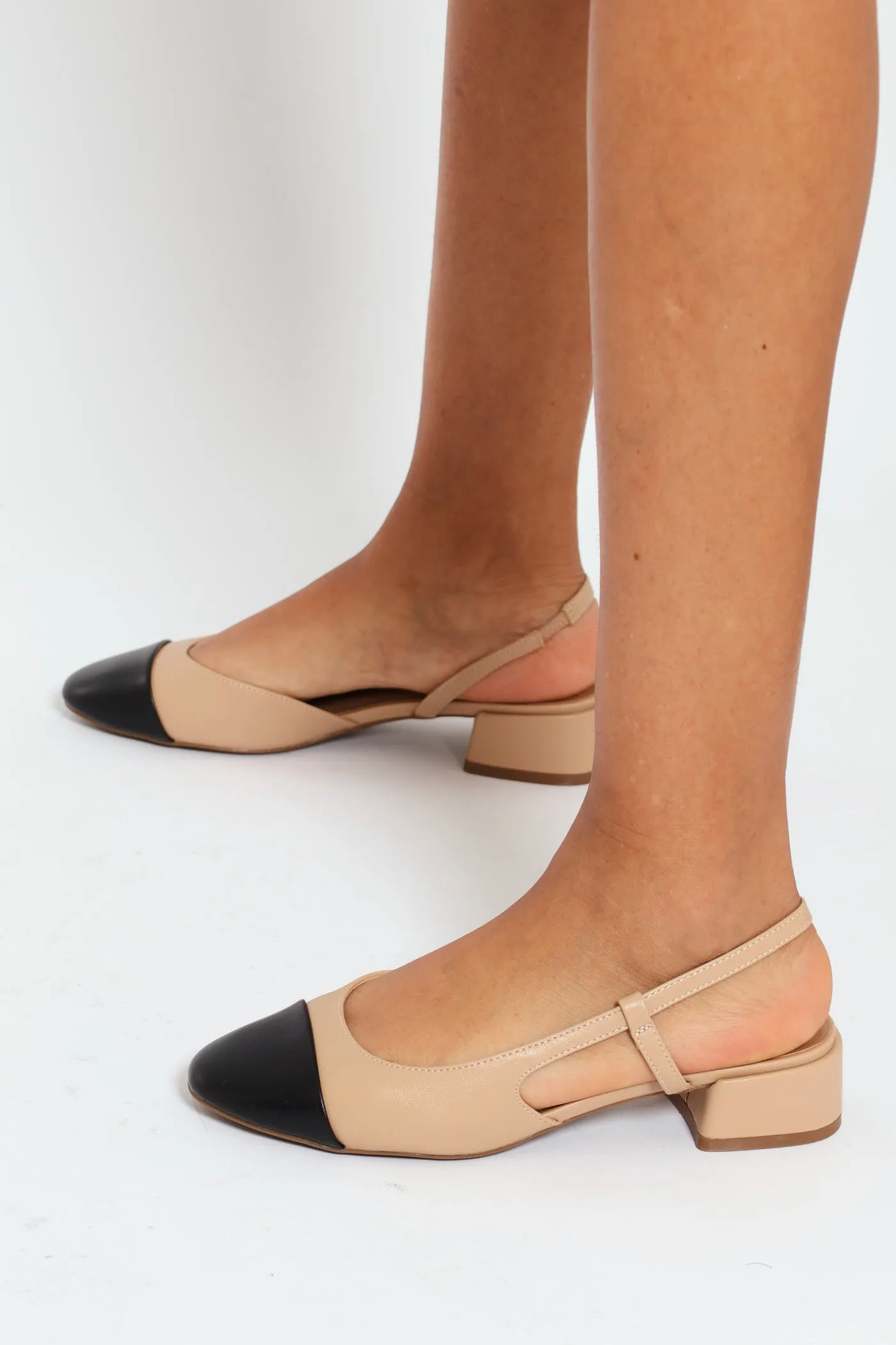 Sofia Pointed Closed Toe Slingback Kitten Heel - Beige sold by Edgars product image thumbnail 3