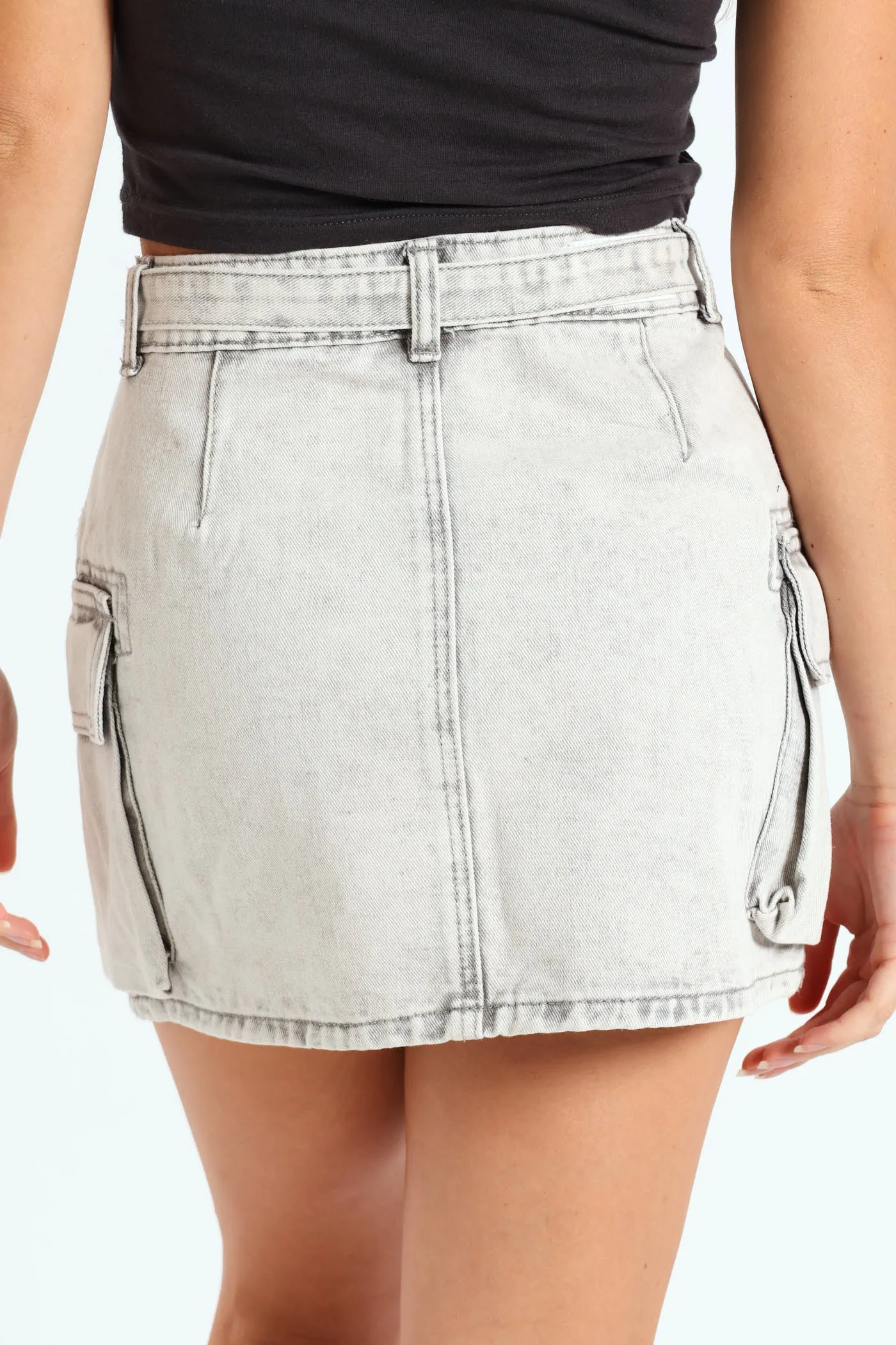 Belted Mini Utility Skirt - Grey sold by Edgars product image thumbnail 4