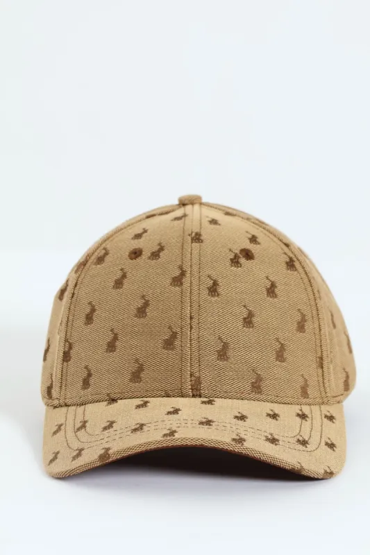 6 Panel Jacquard Monogram Peak - Stone sold by Edgars 