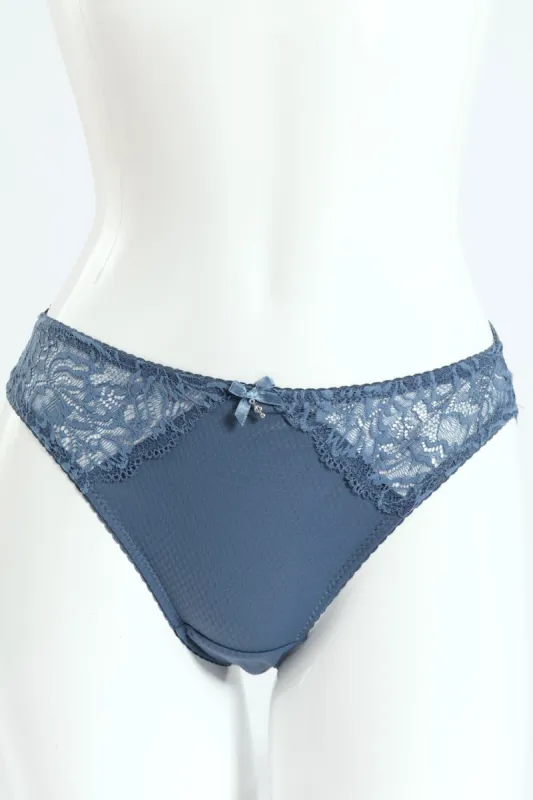 2 Pack Lace Bikini Panty - Olive/Blue sold by Edgars