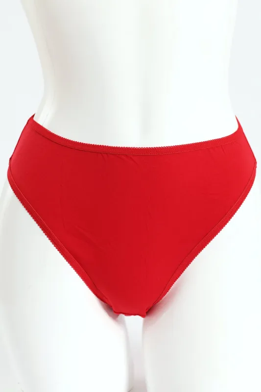 5 Pack Cotton Stretch Hicut Panties - Ditsy/Sage/White/Dot/Red sold by Edgars