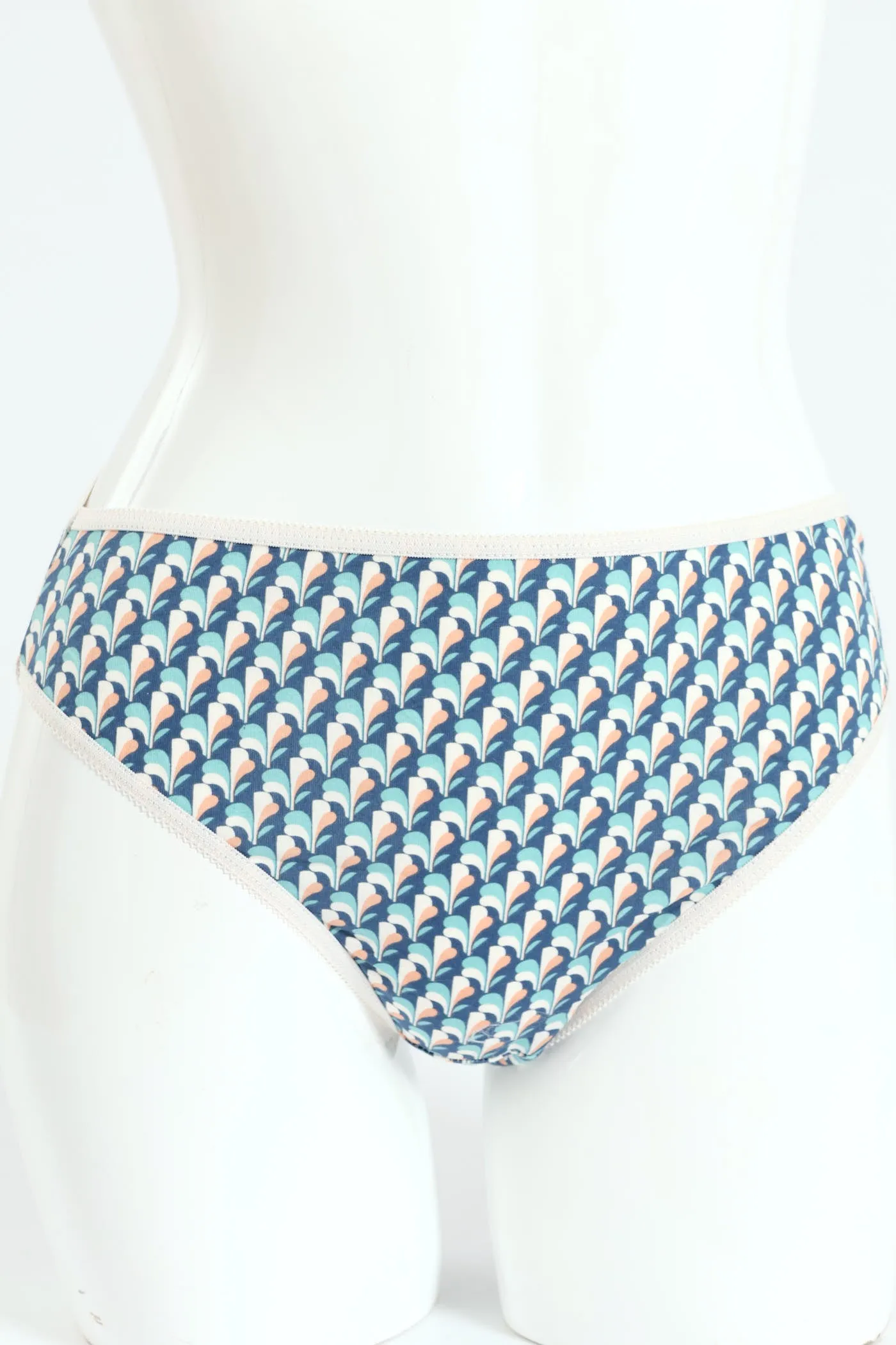 5 Pack Cotton Stretch Hicut Panties - Tri Leaf/Blue/Dot/Purple/Grey sold by Edgars