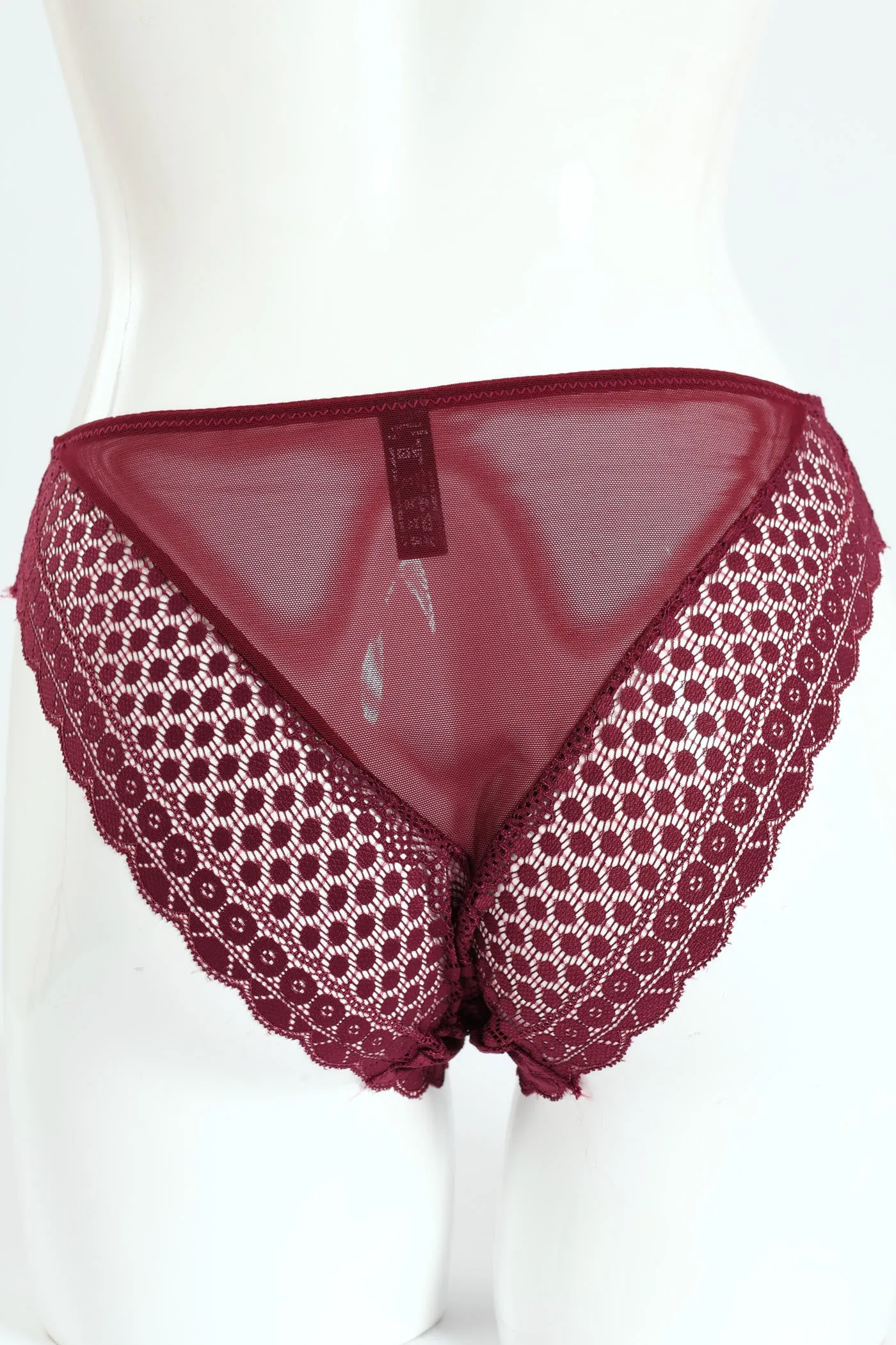 Lace & Mesh Bikini Panty - Burgundy sold by Edgars product image thumbnail 2