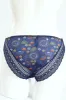 Floral Printed Microfibre & Lace Bikini Panty - Navy sold by Edgars