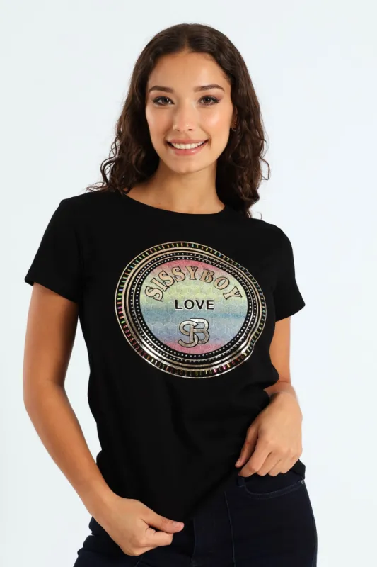 Regular Fit Multi-Technique Top - Black sold by Edgars 