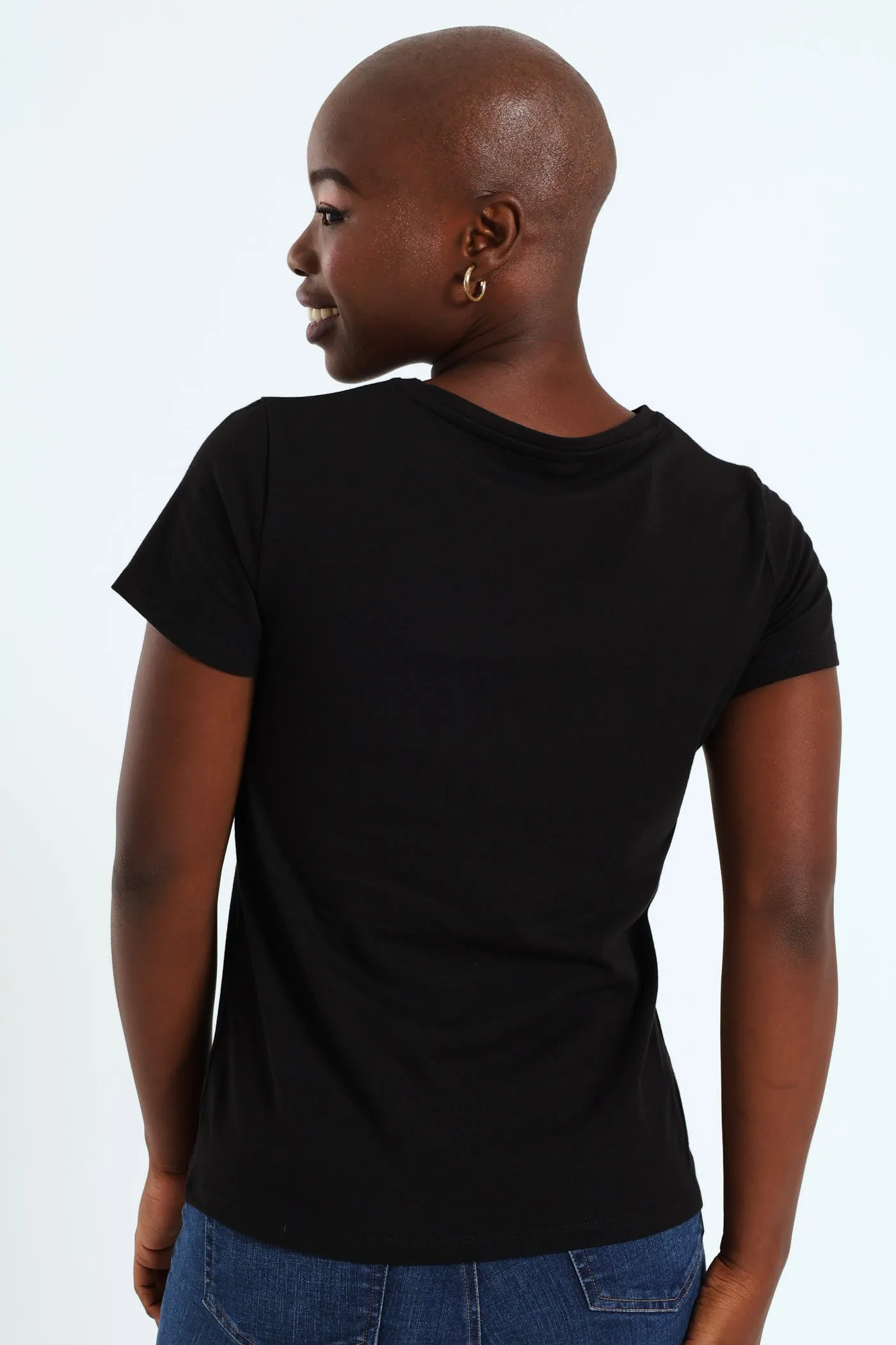 Regular Fit Colorful Bling Logo Top - Black sold by Edgars product image thumbnail 3