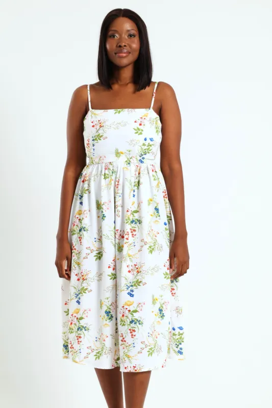 Strappy Fit & Flare Sundress With Shirred Back Detail sold by Edgars 
