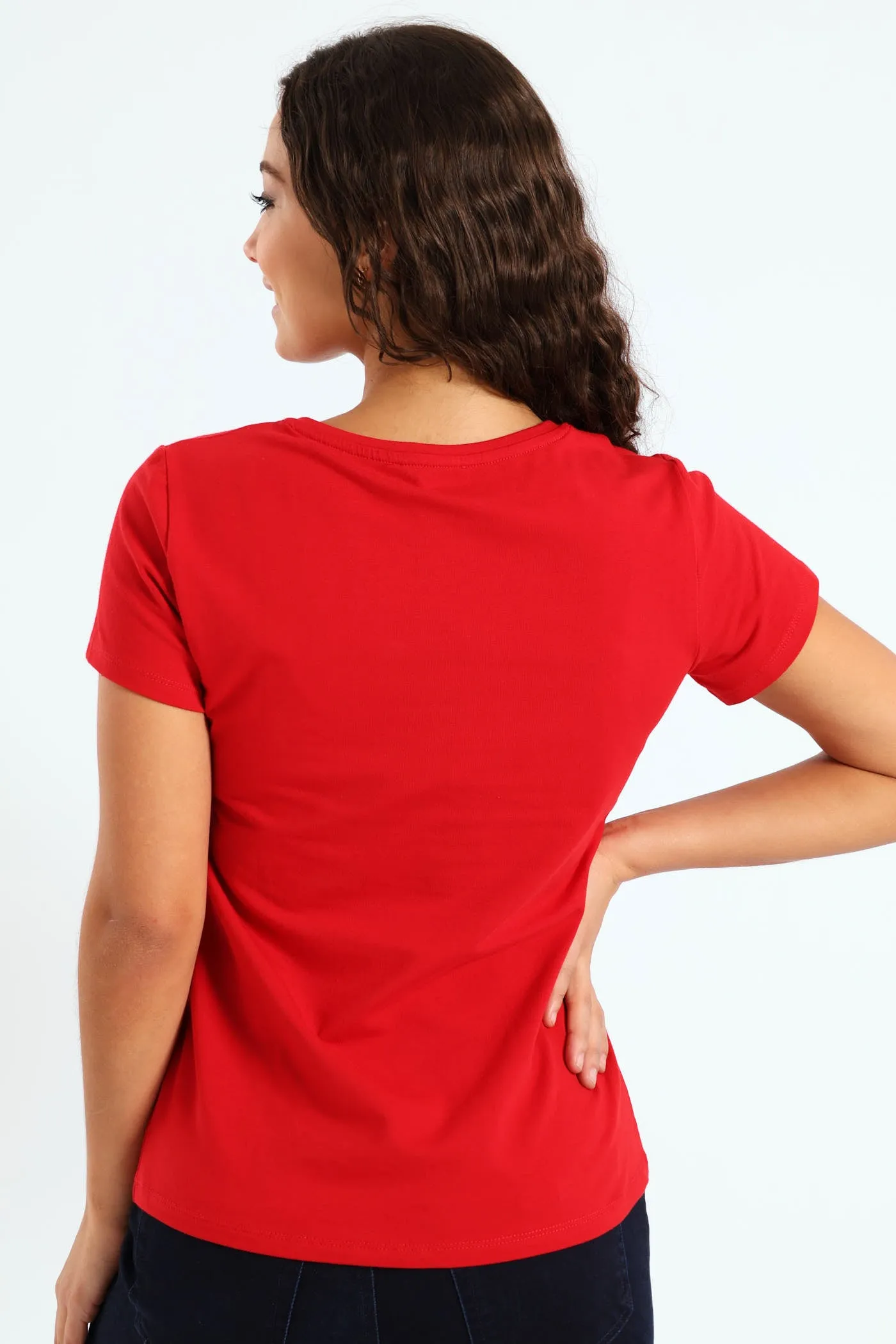 Regular Fit Multi-Technique Logo Top - Red sold by Edgars product image thumbnail 3