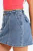Panel Pocket Mini Skirt - Mid Blue sold by Edgars