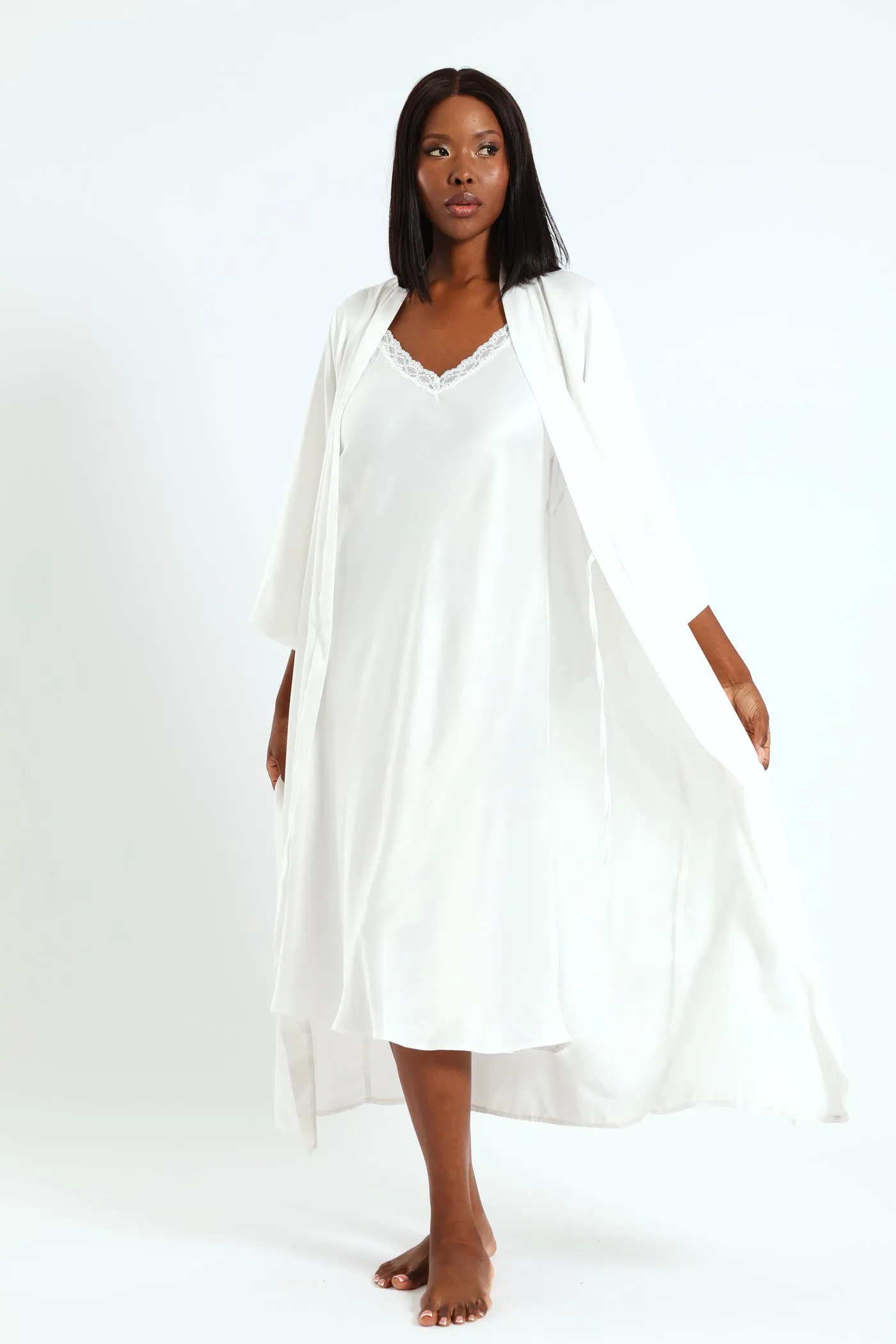 Long Length Gown & Chemise Sleep Set - White sold by Edgars product image thumbnail 3