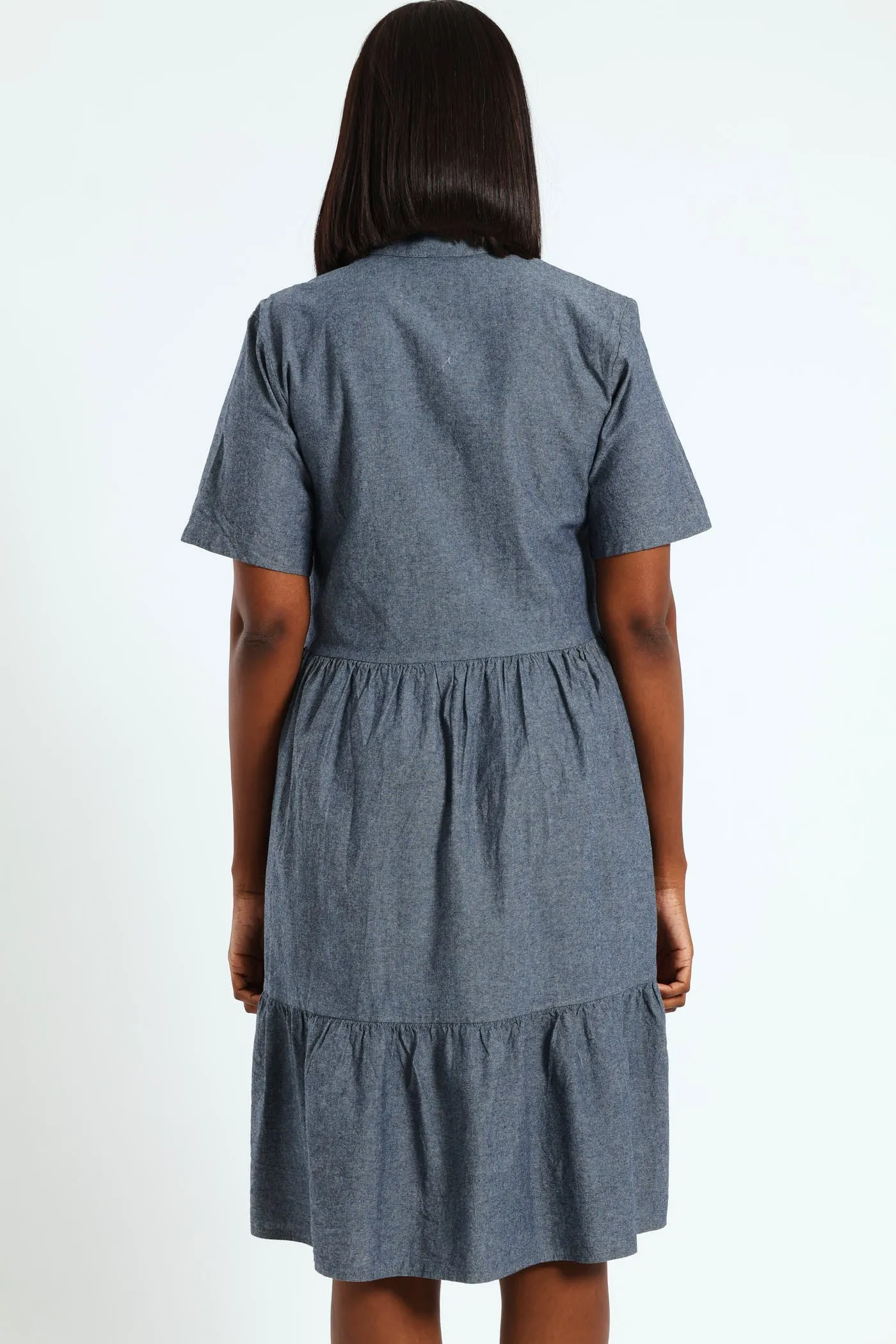 Frill Tiered Shirt Dress - Blue sold by Edgars product image thumbnail 4