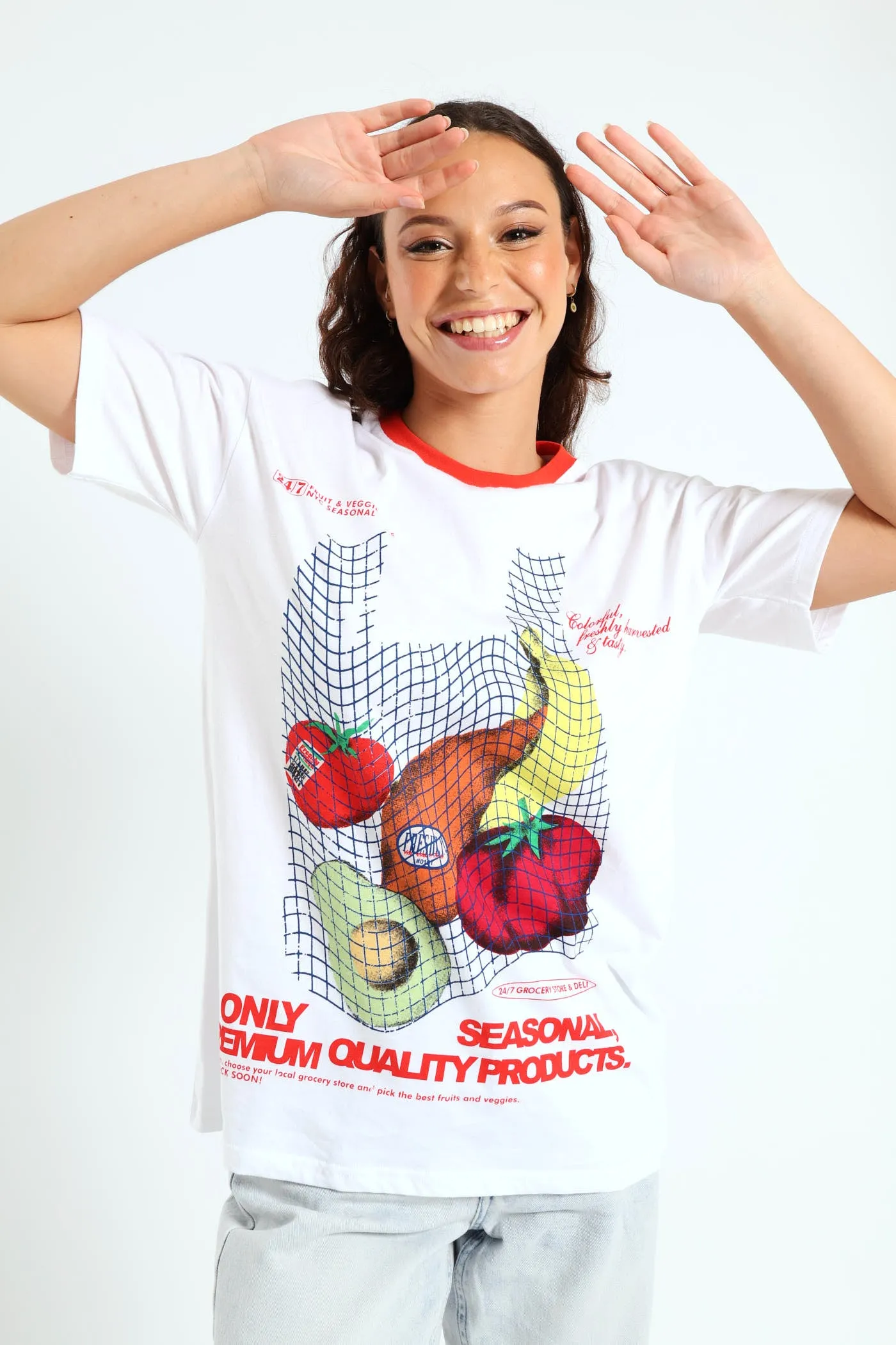 Ringer Oversized Tee - White sold by Edgars