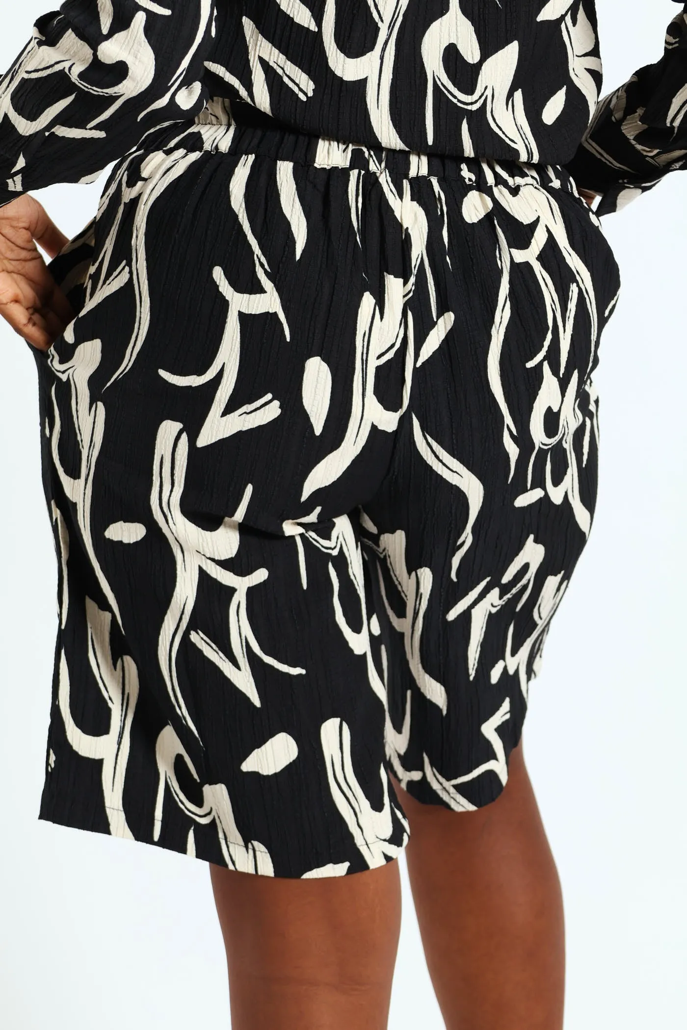 Monochrome Textured Bermuda Shorts - Black/White sold by Edgars product image thumbnail 3