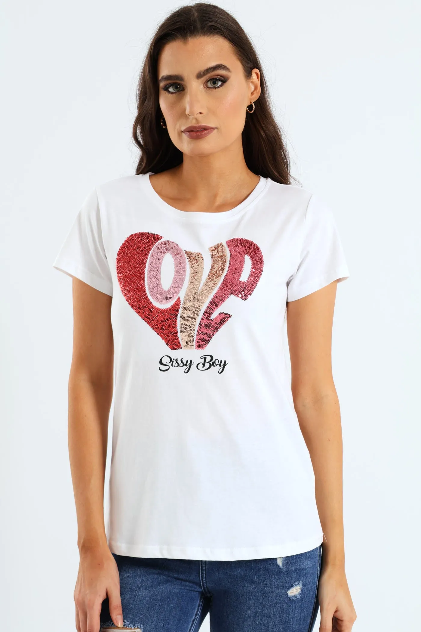 Regular Fit Multi-Technique Logo Top - White sold by Edgars