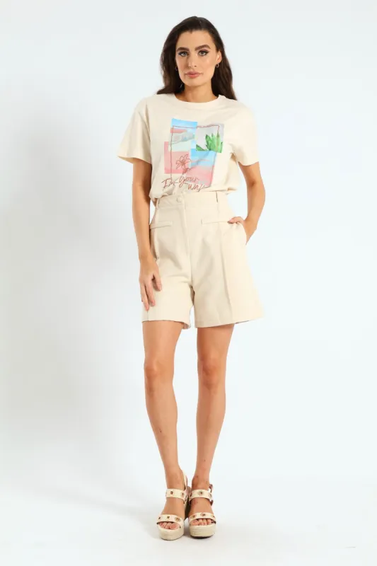 Find Your Way Postcard Tee - Sand sold by Edgars