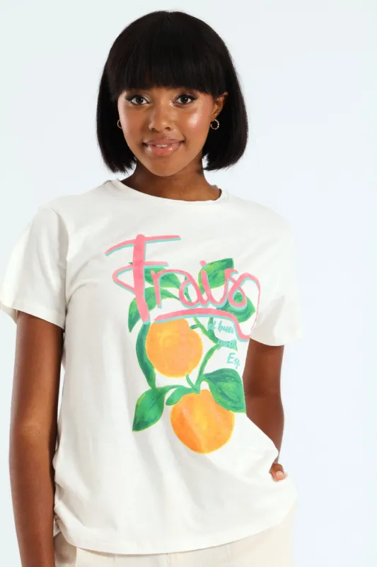 Frais Fruit Tee - Ivory sold by Edgars 