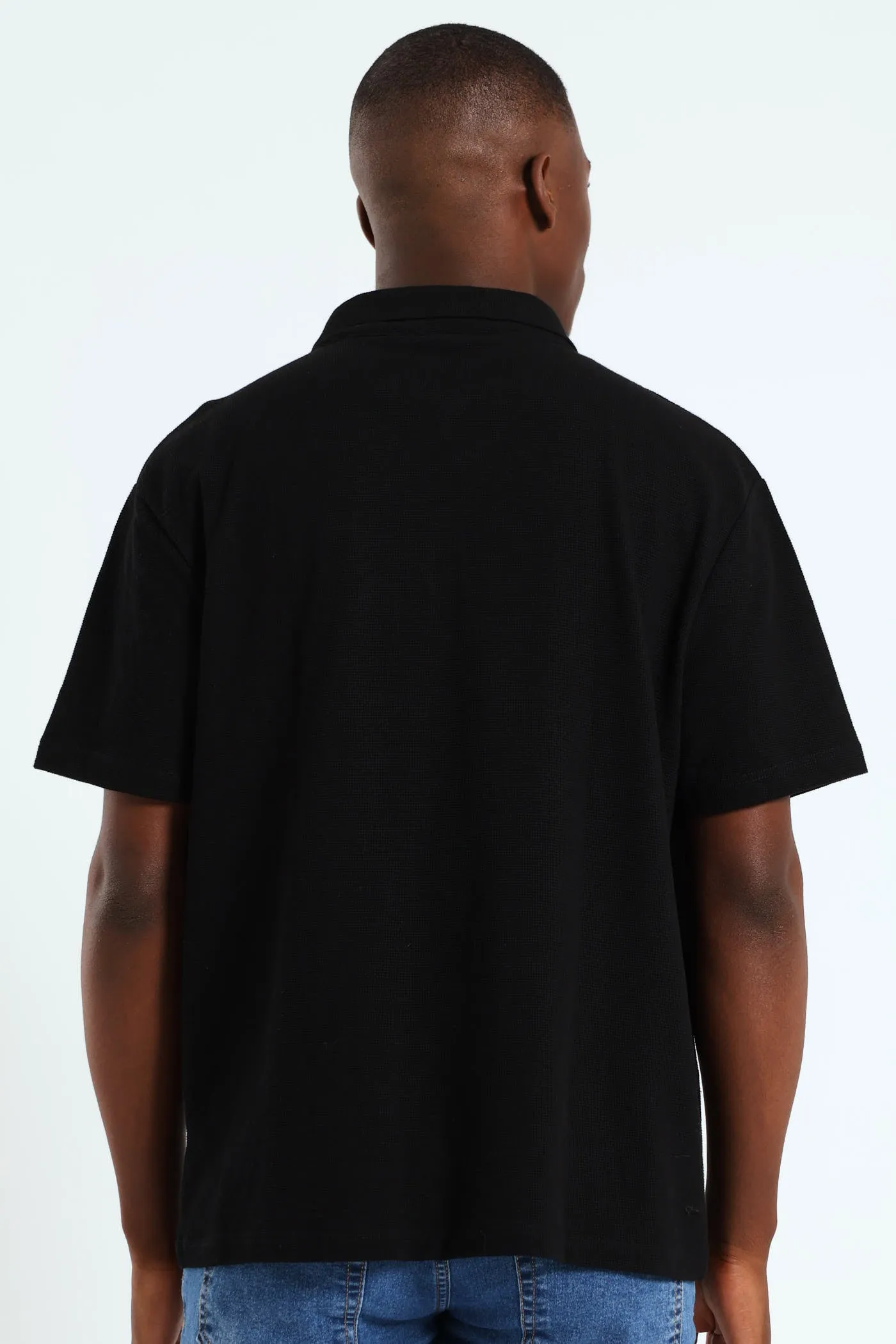 Stitch Waffle Zip Golfer - Black sold by Edgars product image thumbnail 3