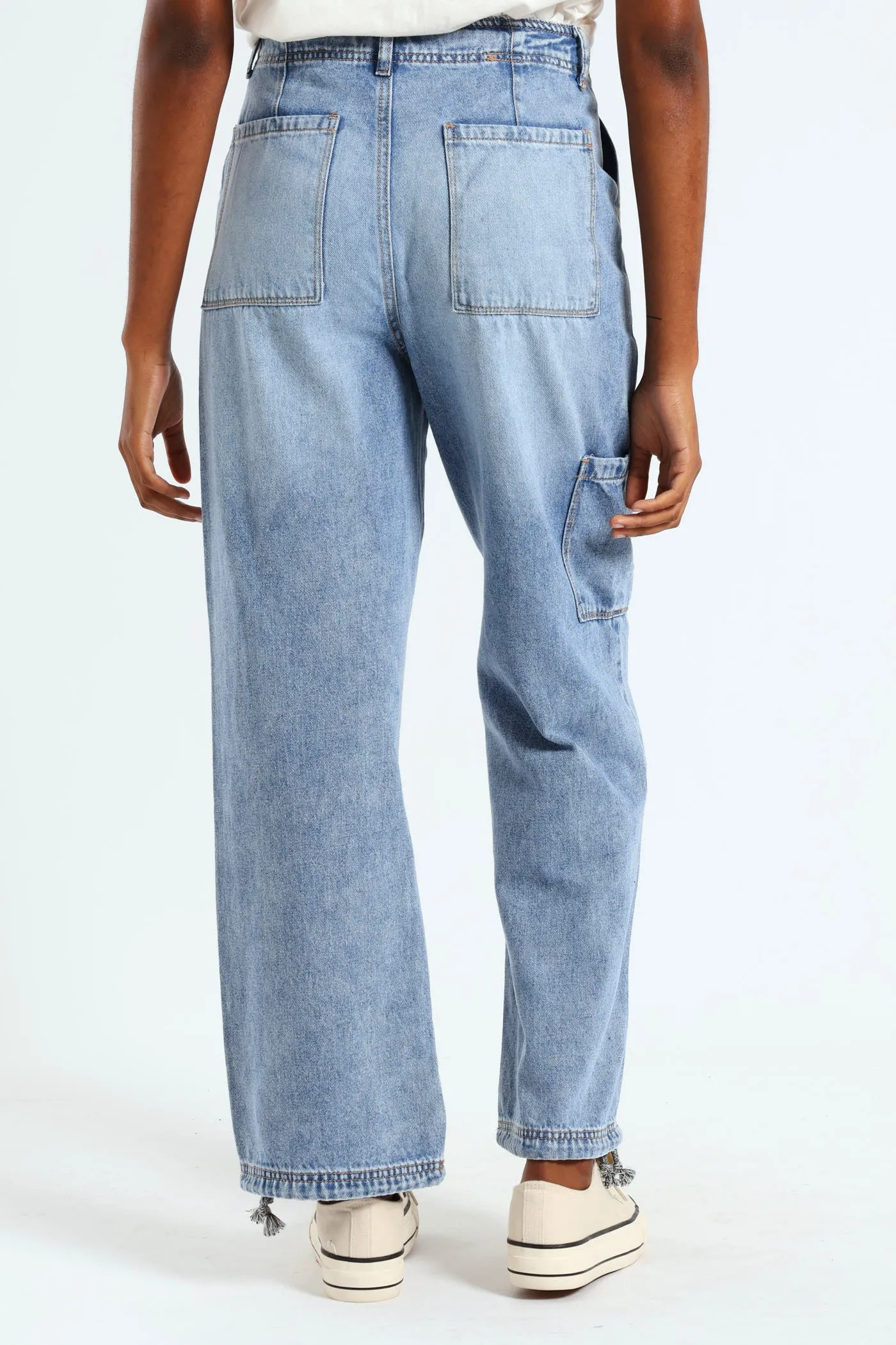 Utility Ankle Grazer Wideleg Jean - Salty Mid Wash sold by Edgars product image thumbnail 3