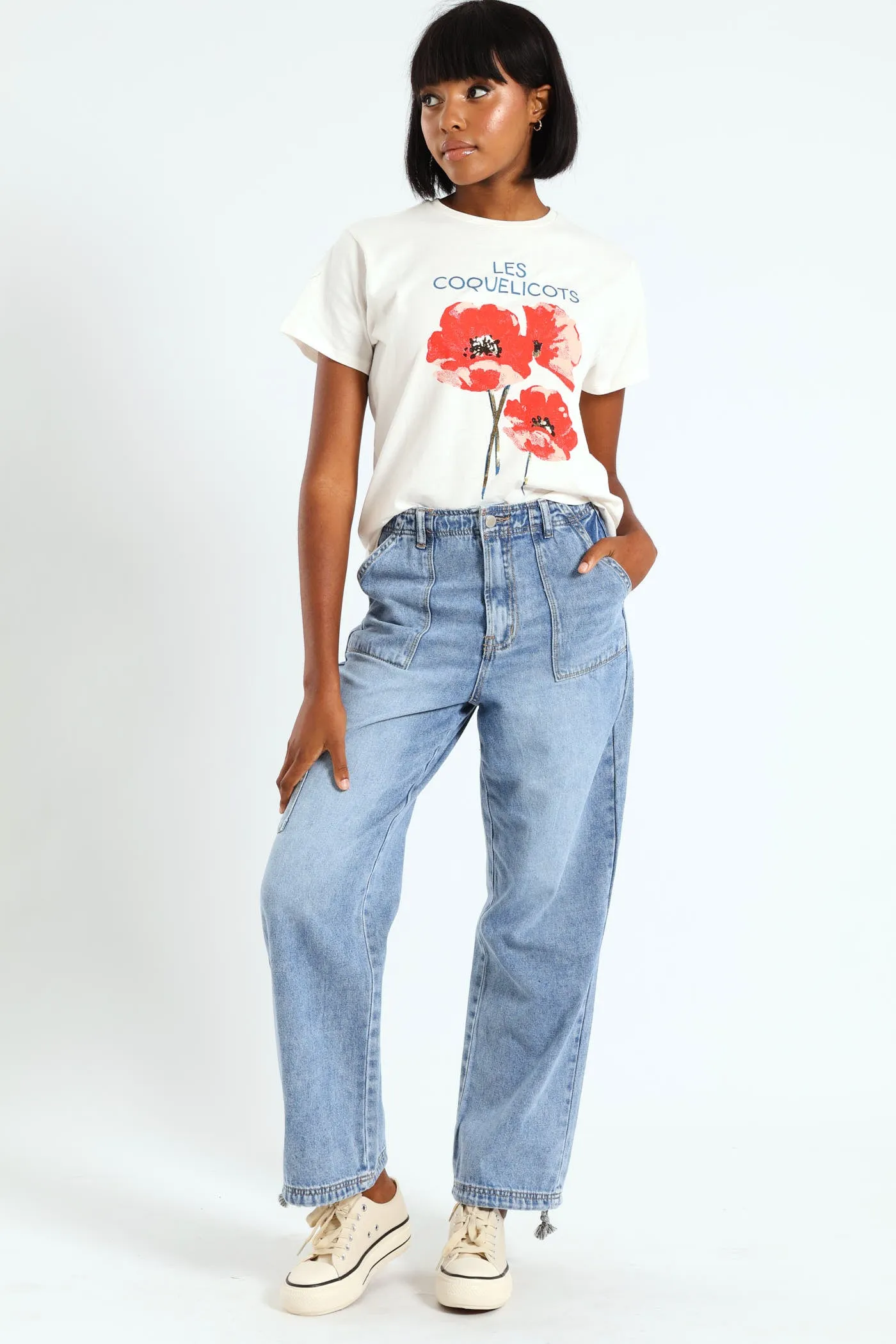 Utility Ankle Grazer Wideleg Jean - Salty Mid Wash sold by Edgars product image thumbnail 4