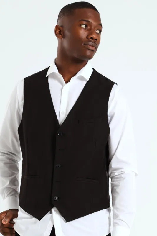 Slim Essential Suit Waistcoat - Black sold by Edgars