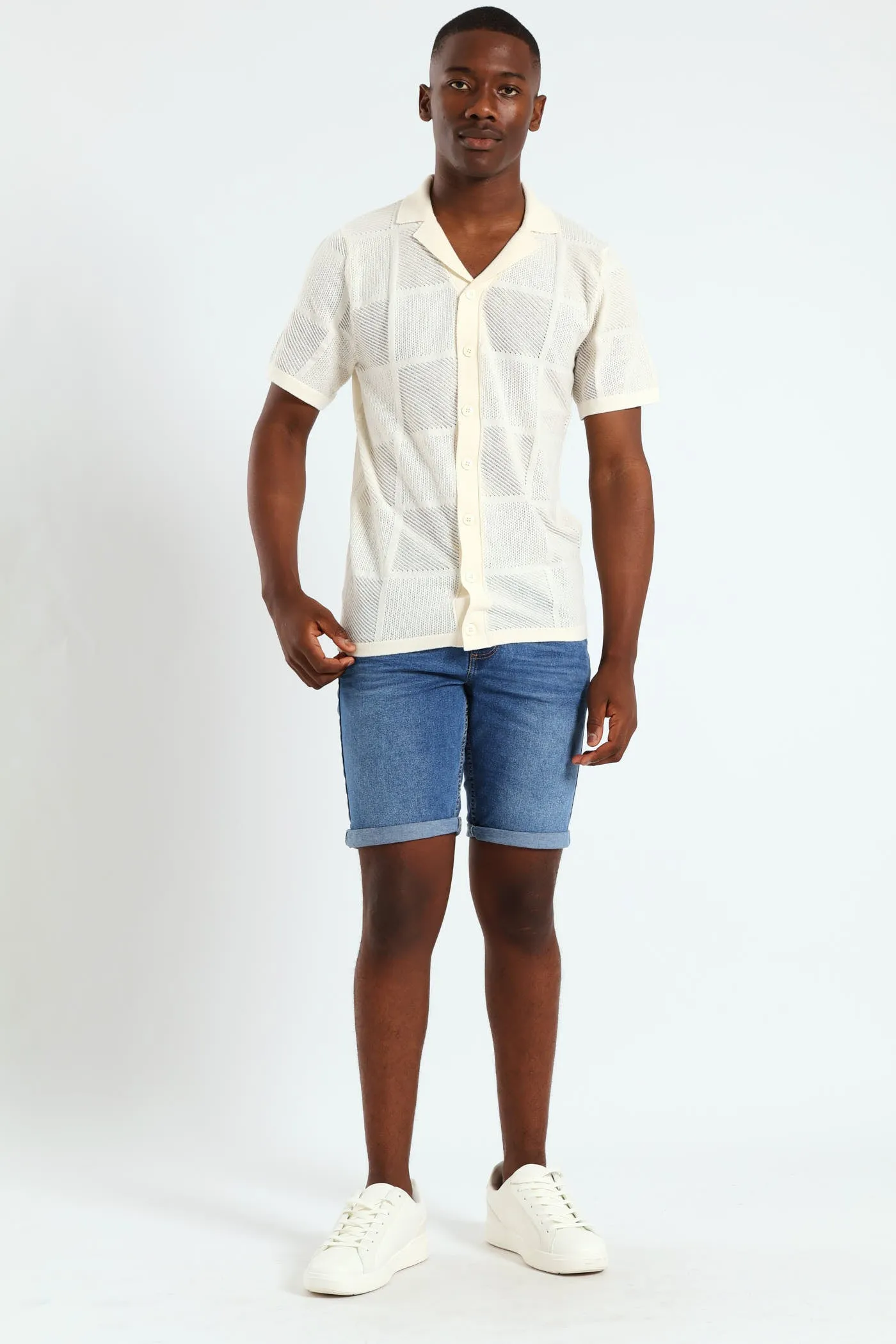 Resort Crochet Knit Shirt - Off White sold by Edgars product image thumbnail 5