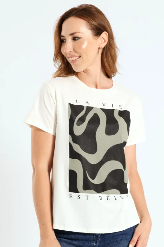 Abstract La Vie Tee - Vanilla sold by Edgars