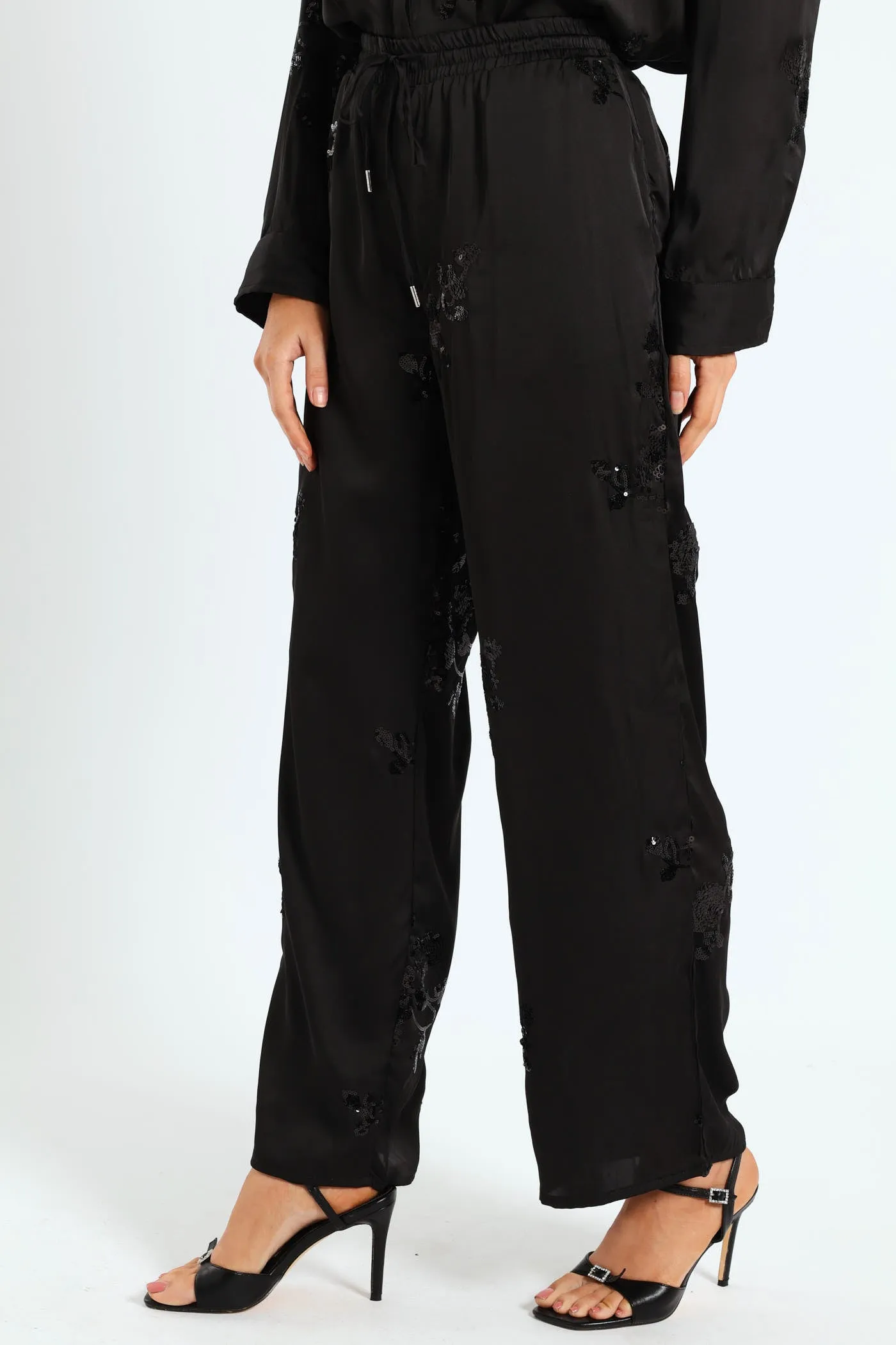 Wide Leg Sequin Pants - Black sold by Edgars product image thumbnail 4