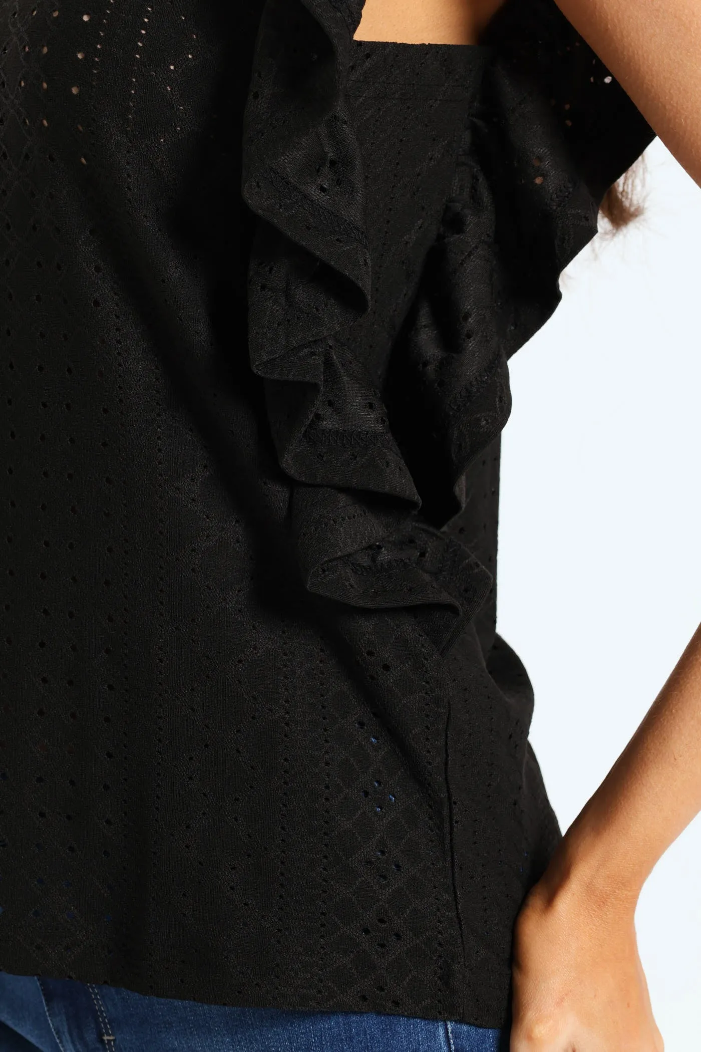 Ruffle Sleeve Top - Black sold by Edgars product image thumbnail 4