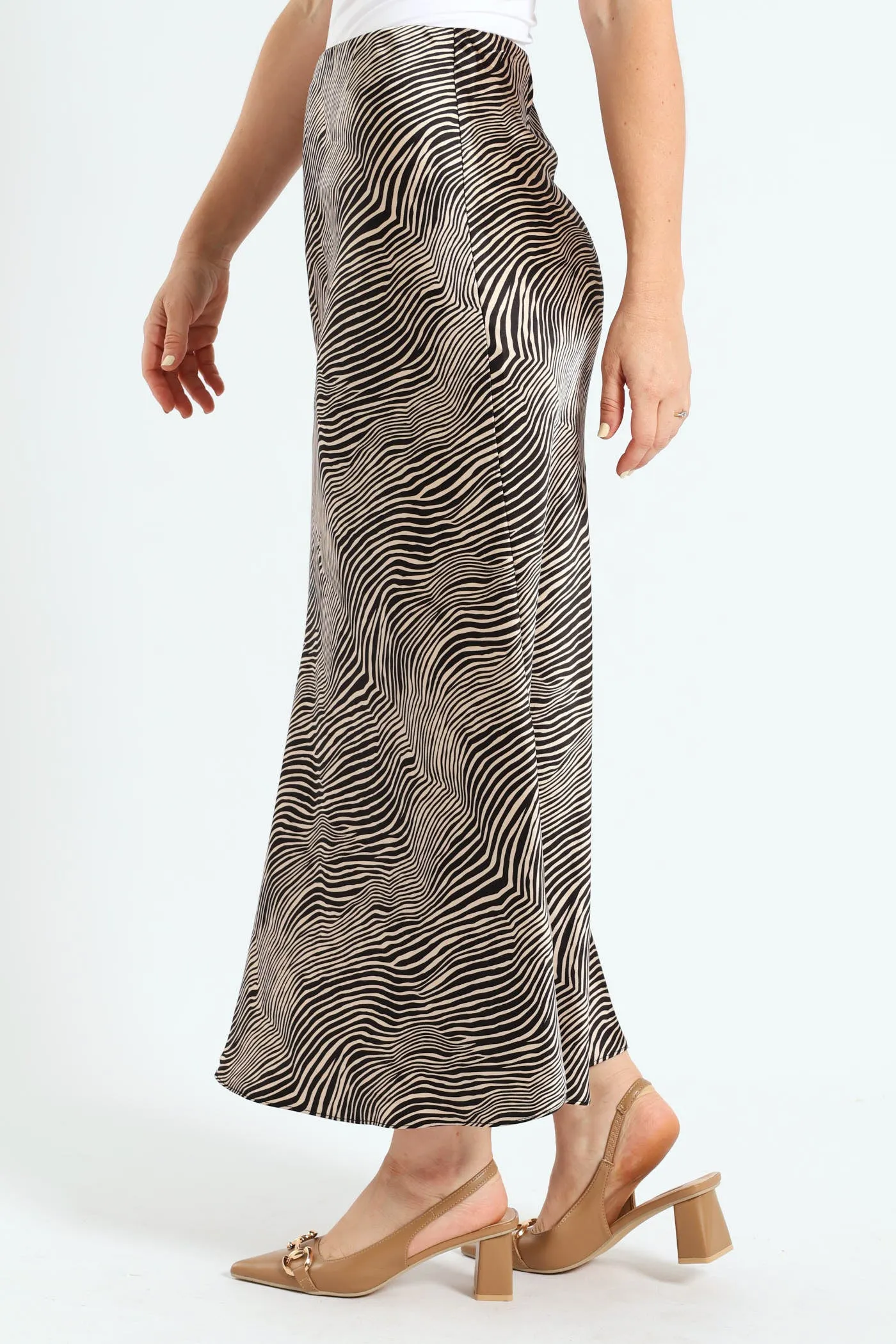 Zebra Satin Midi Slip Skirt - Black sold by Edgars product image thumbnail 3