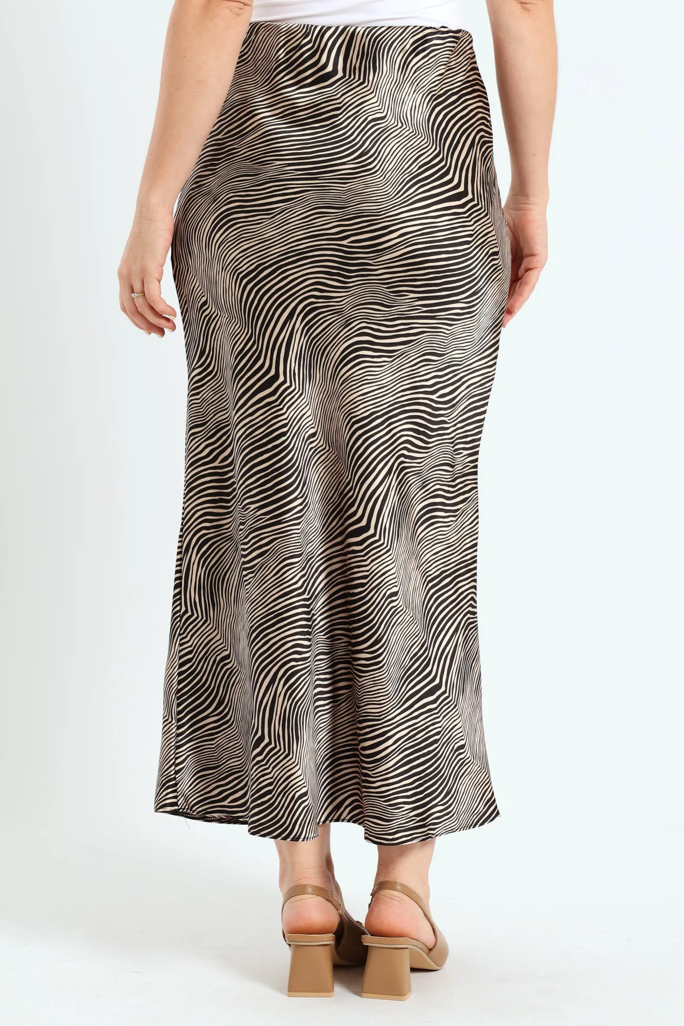 Zebra Satin Midi Slip Skirt - Black sold by Edgars product image thumbnail 4