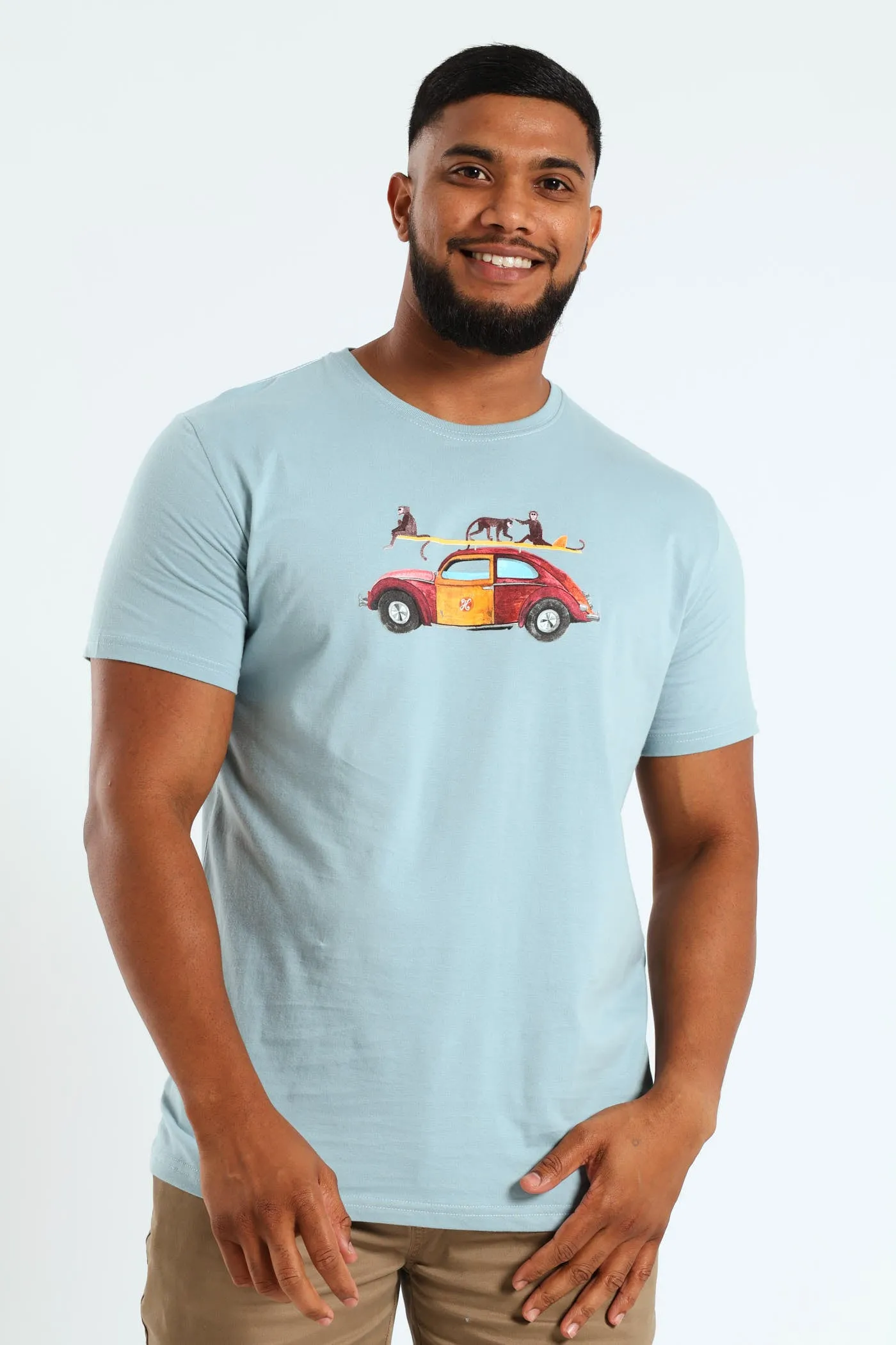 Monkey Bug Tee - Light Blue sold by Edgars