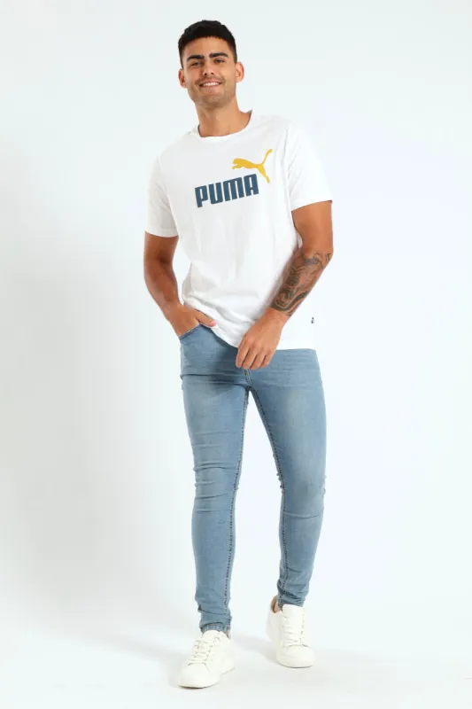 Essential Plus 2 Tone Logo Tee - White sold by Edgars