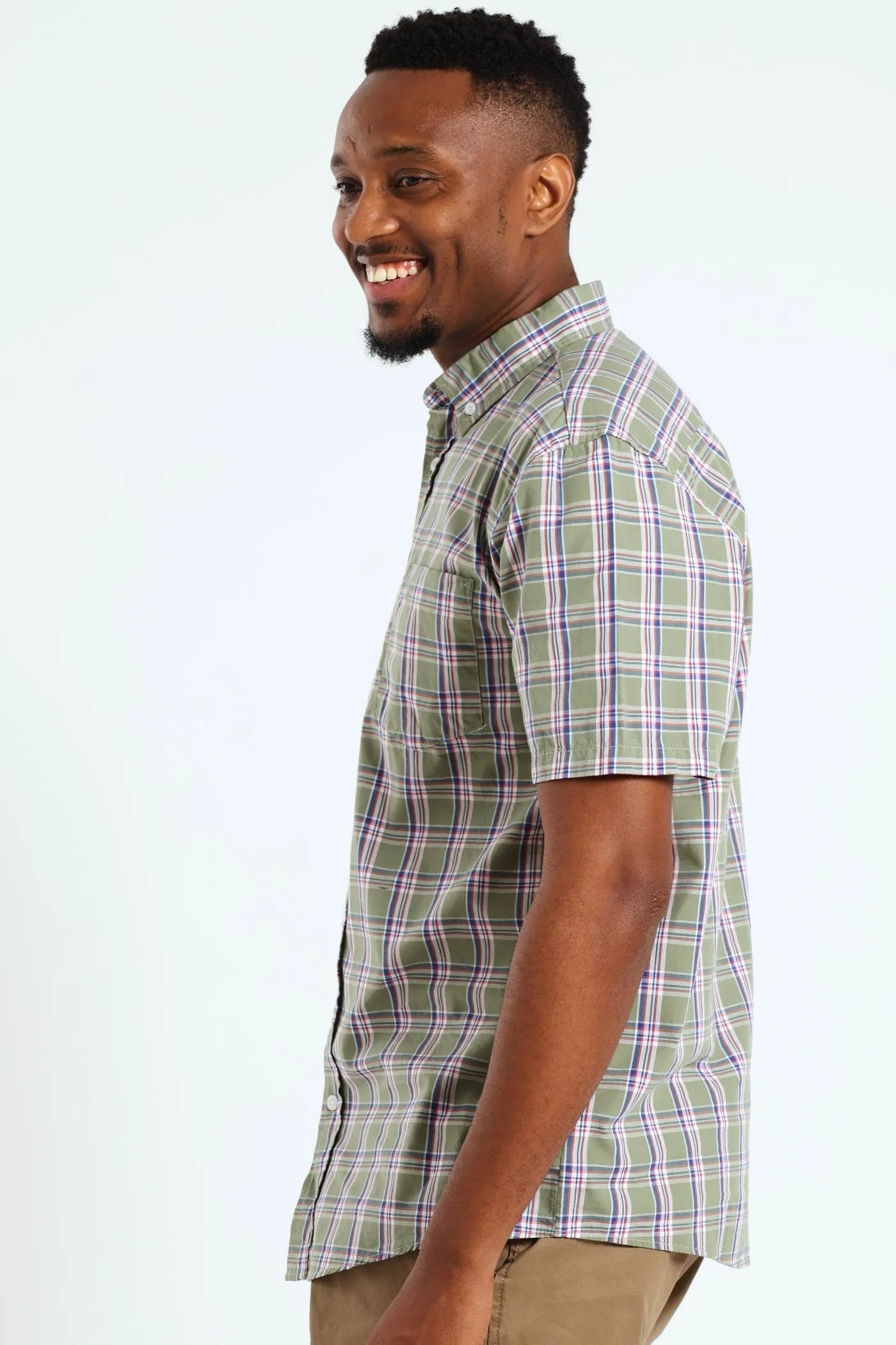 Button Down Check Shirt - Light Fatigue sold by Edgars product image thumbnail 2