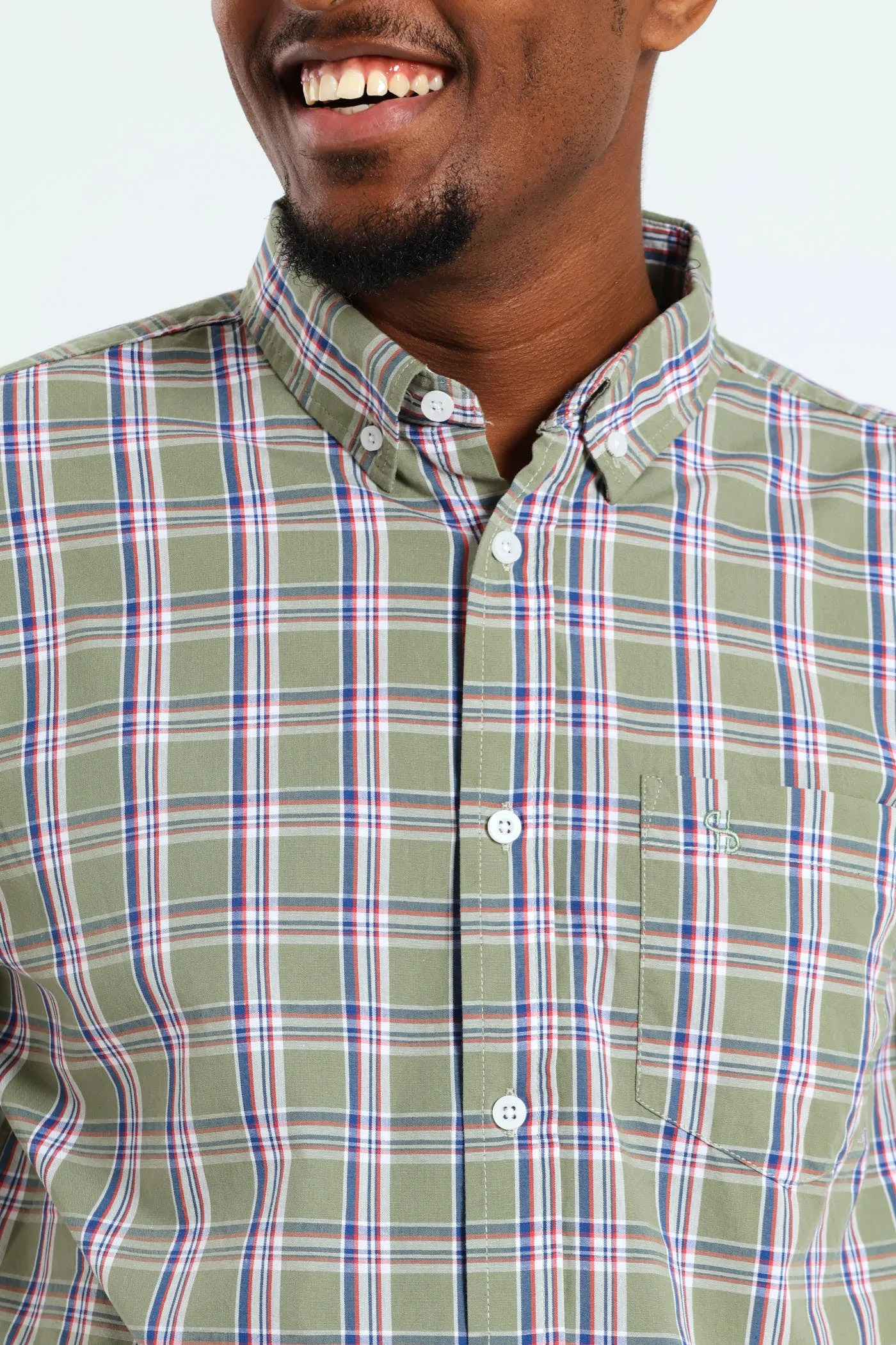 Button Down Check Shirt - Light Fatigue sold by Edgars product image thumbnail 4