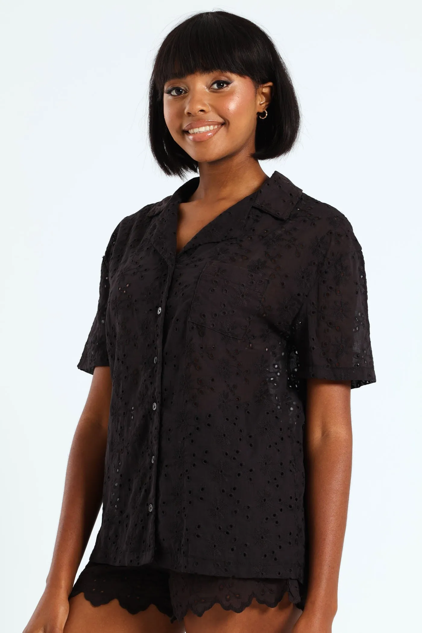 Anglaise Button Through Short Set - Black sold by Edgars product image thumbnail 2