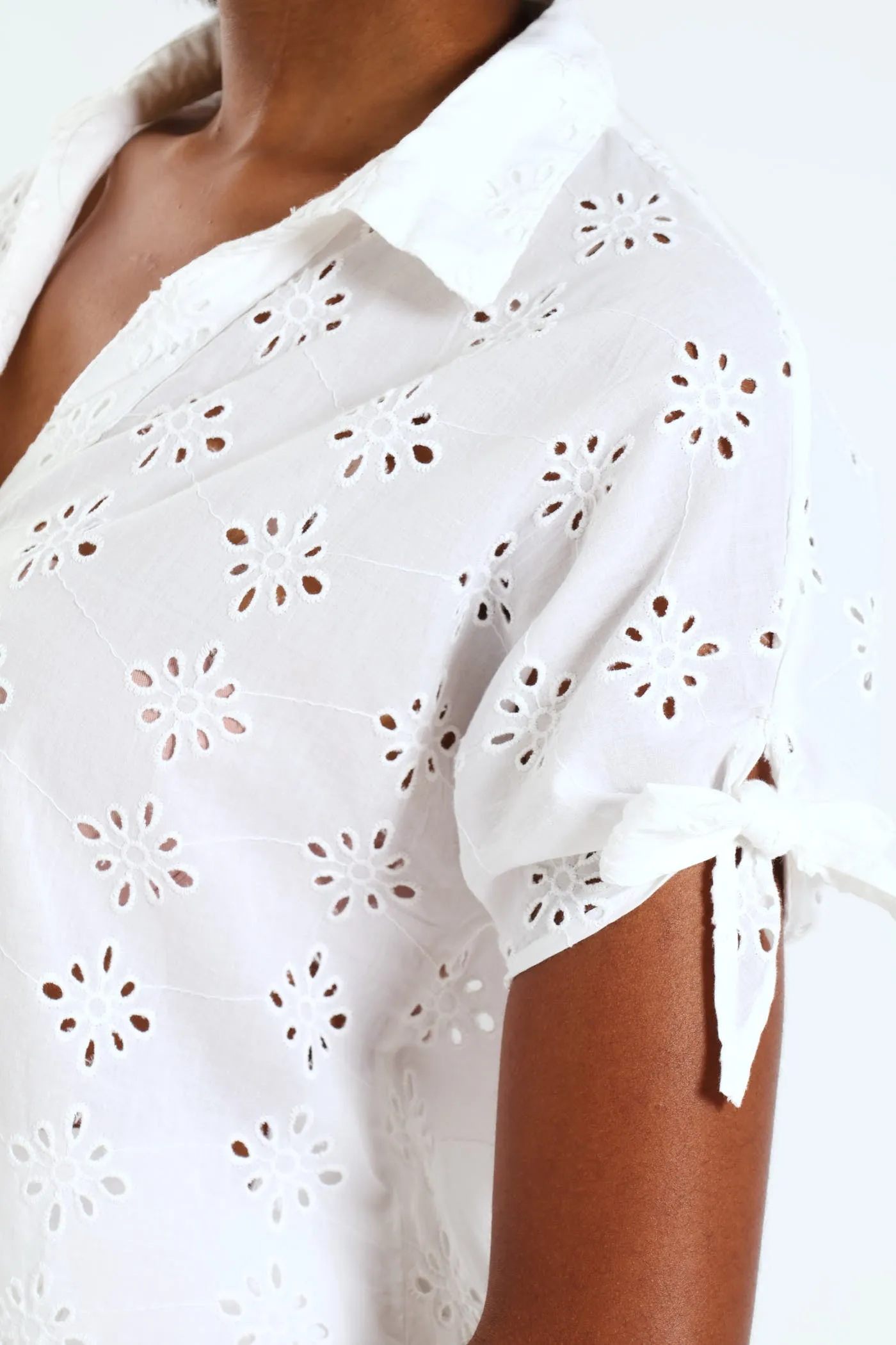 Tie-Sleeve Anglaise Relaxed Shirt - White sold by Edgars product image thumbnail 5