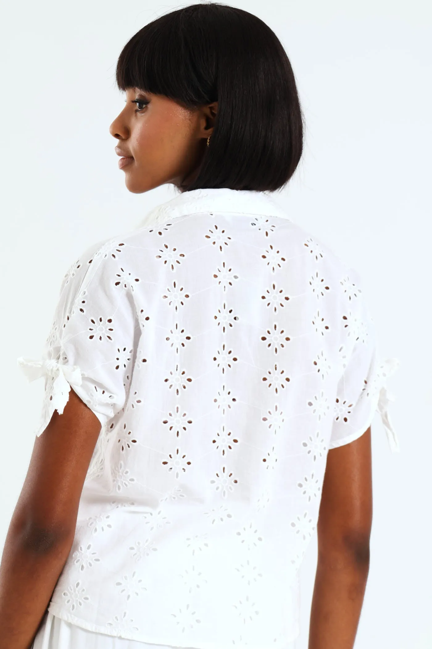 Tie-Sleeve Anglaise Relaxed Shirt - White sold by Edgars product image thumbnail 4