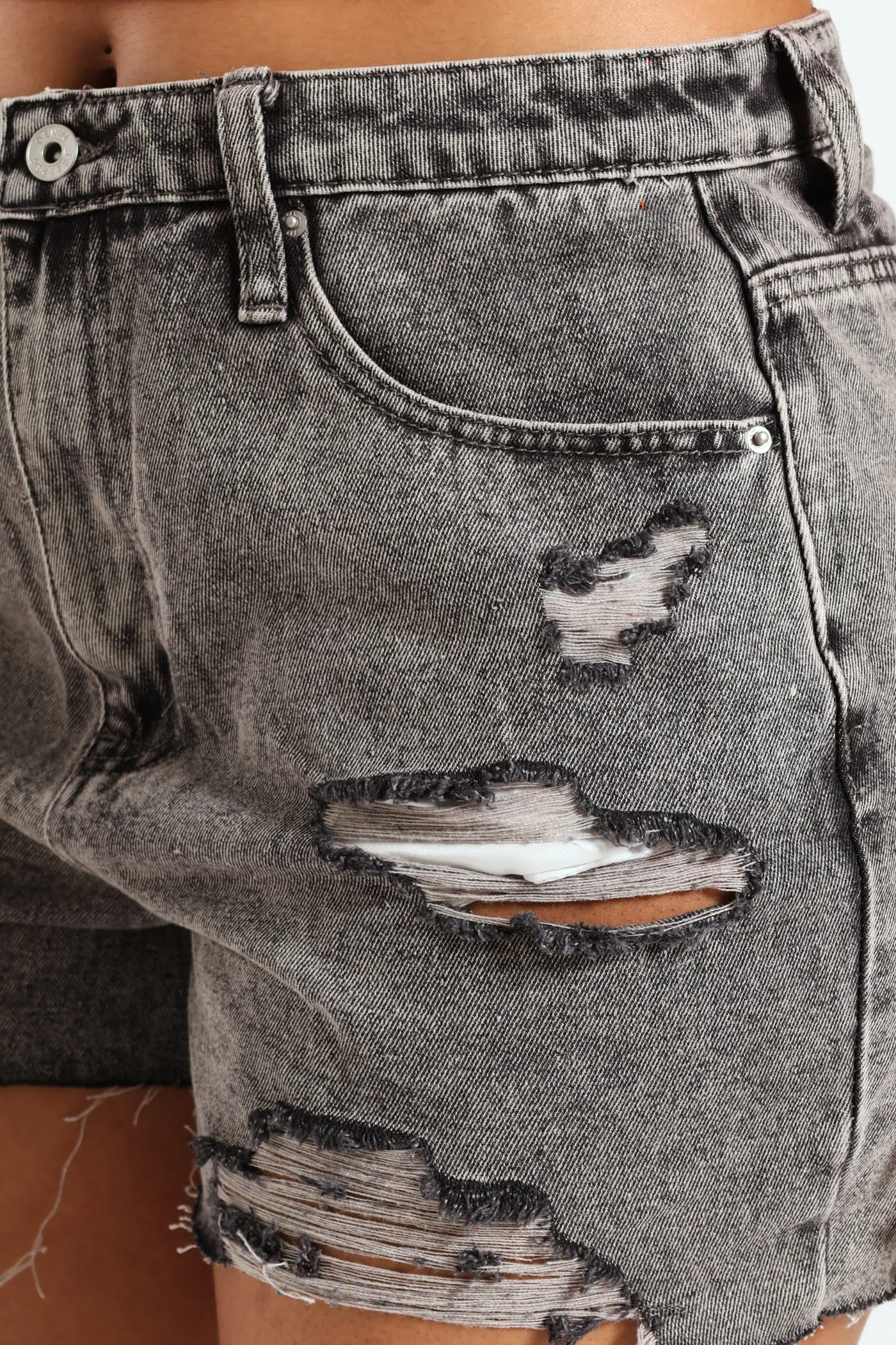 Abraised Denim Shorts - Grey sold by Edgars product image thumbnail 4