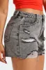 Abraised Denim Shorts - Grey sold by Edgars
