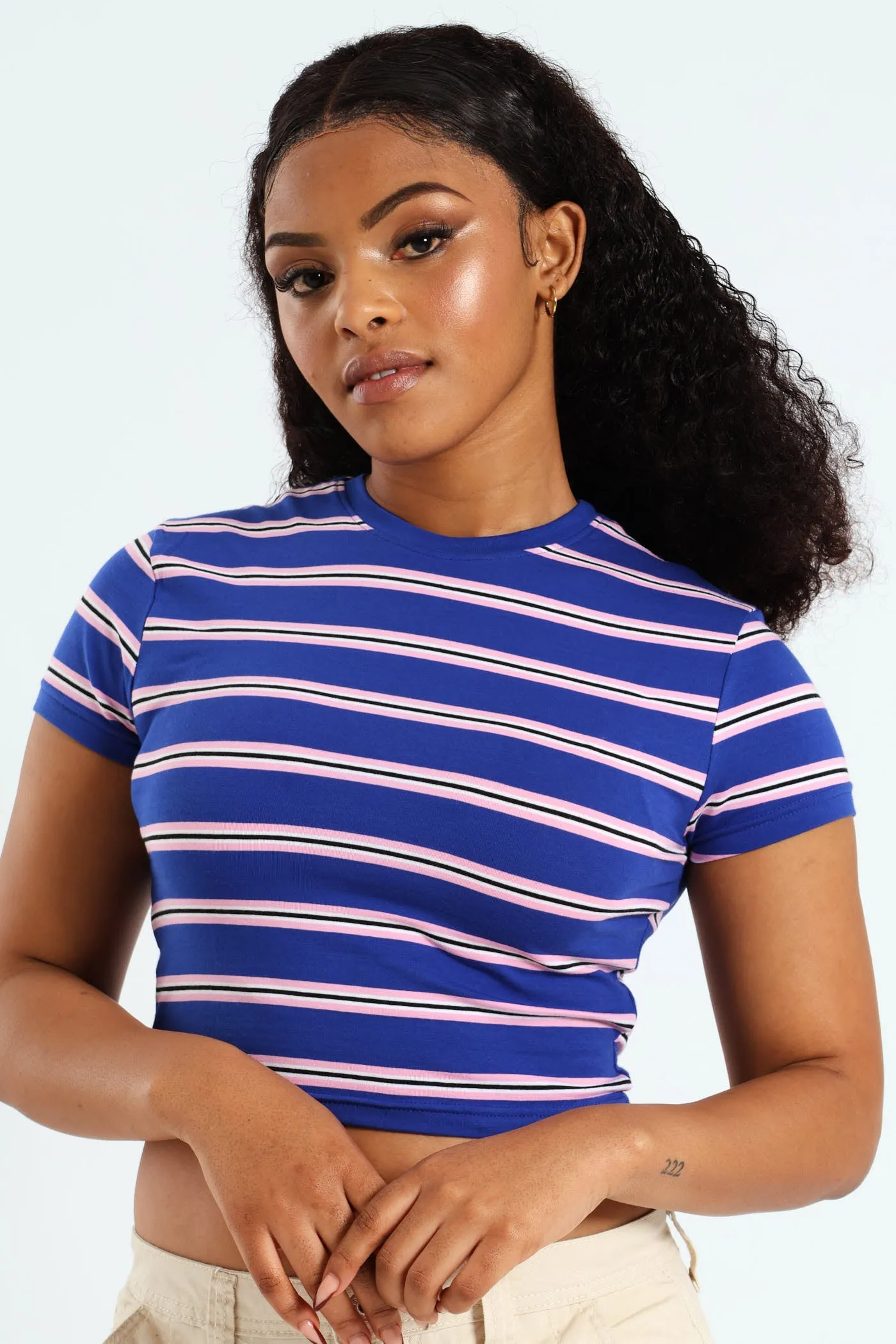 Yarn Dye Stripe Tee - Cobalt sold by Edgars